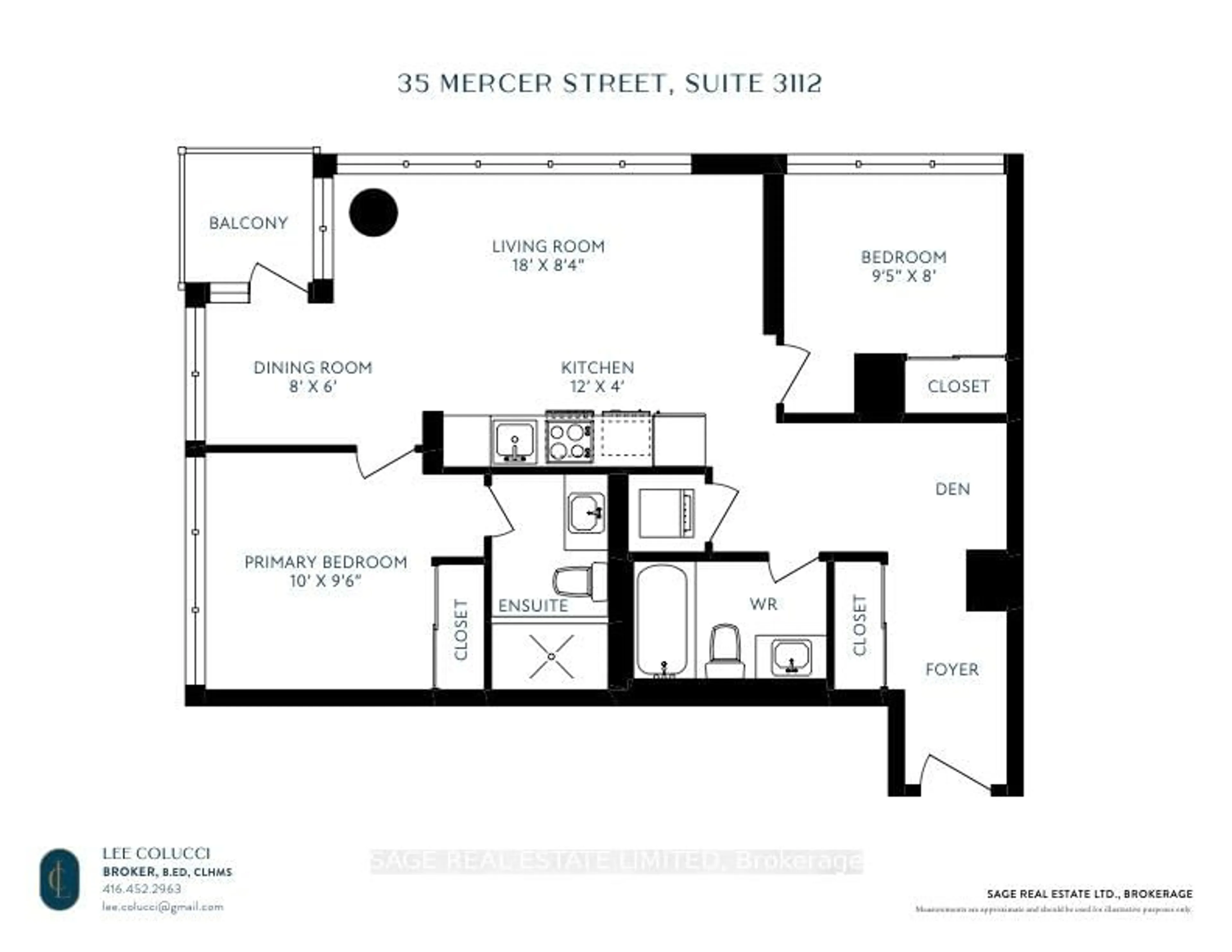 Floor plan for 35 Mercer St #3112, Toronto Ontario M5V 1H2