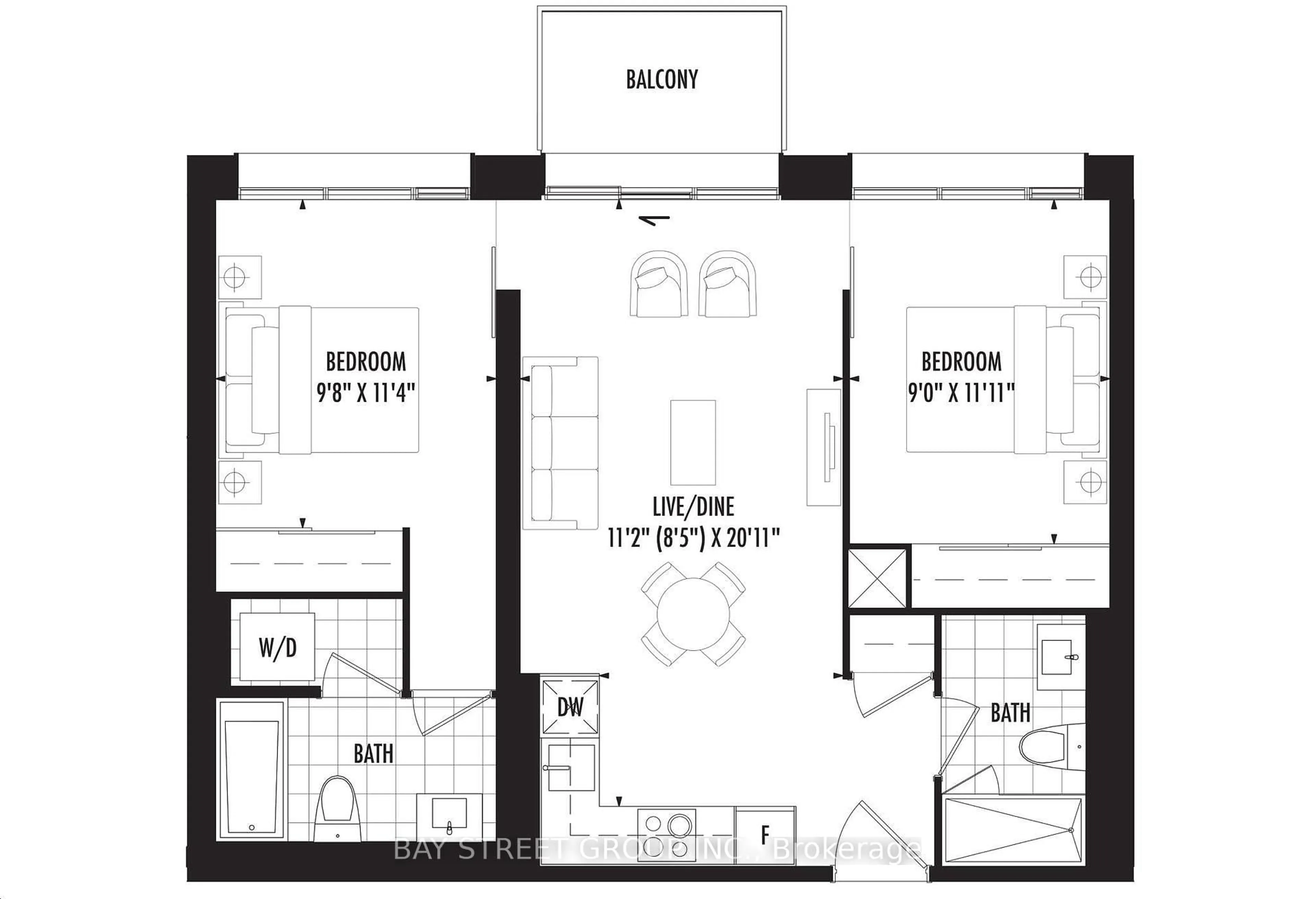 Floor plan for 158 FRONT St #210, Toronto Ontario M5A 0K9