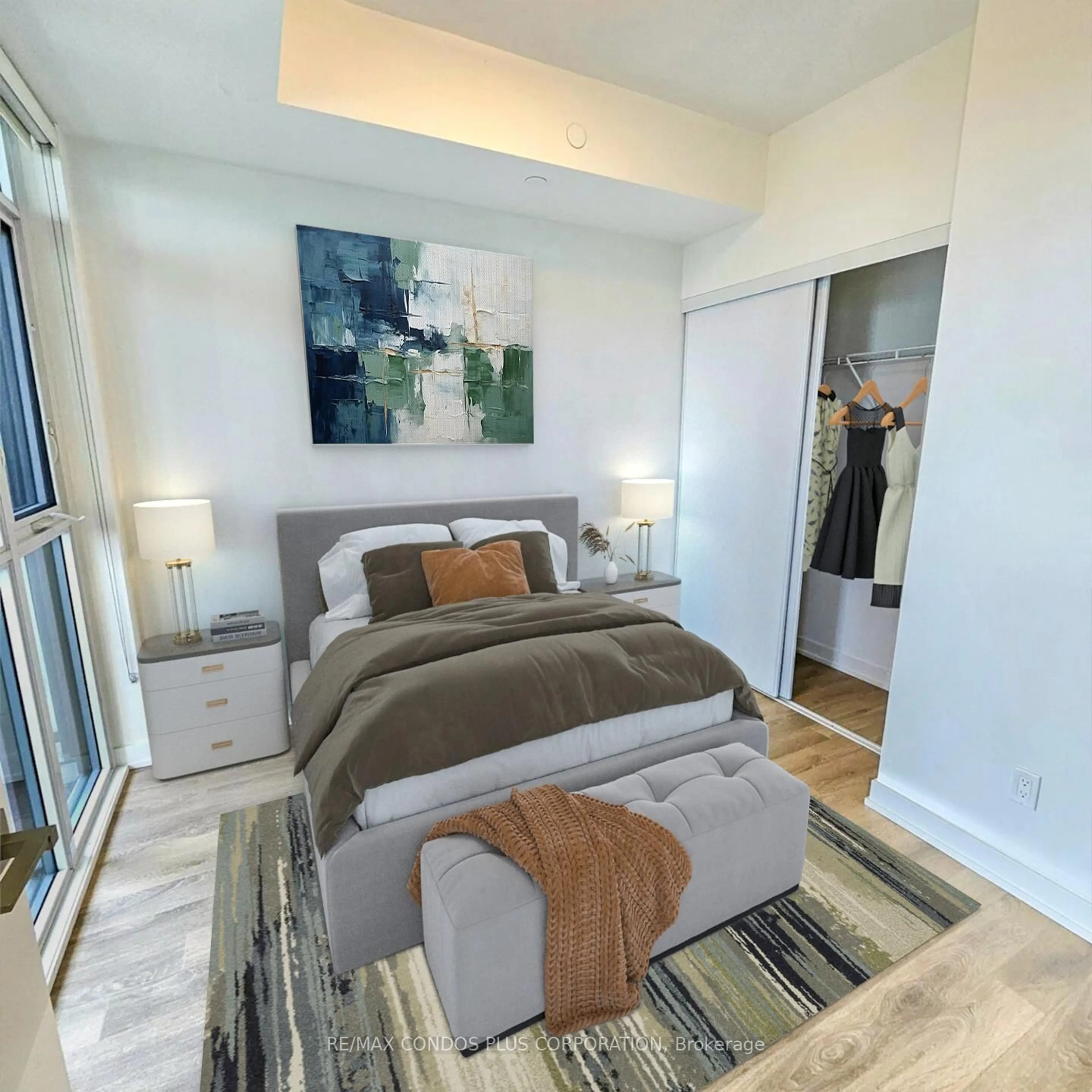 Bedroom with bed, unknown for 50 Ordnance St #1701, Toronto Ontario M6K 0C9
