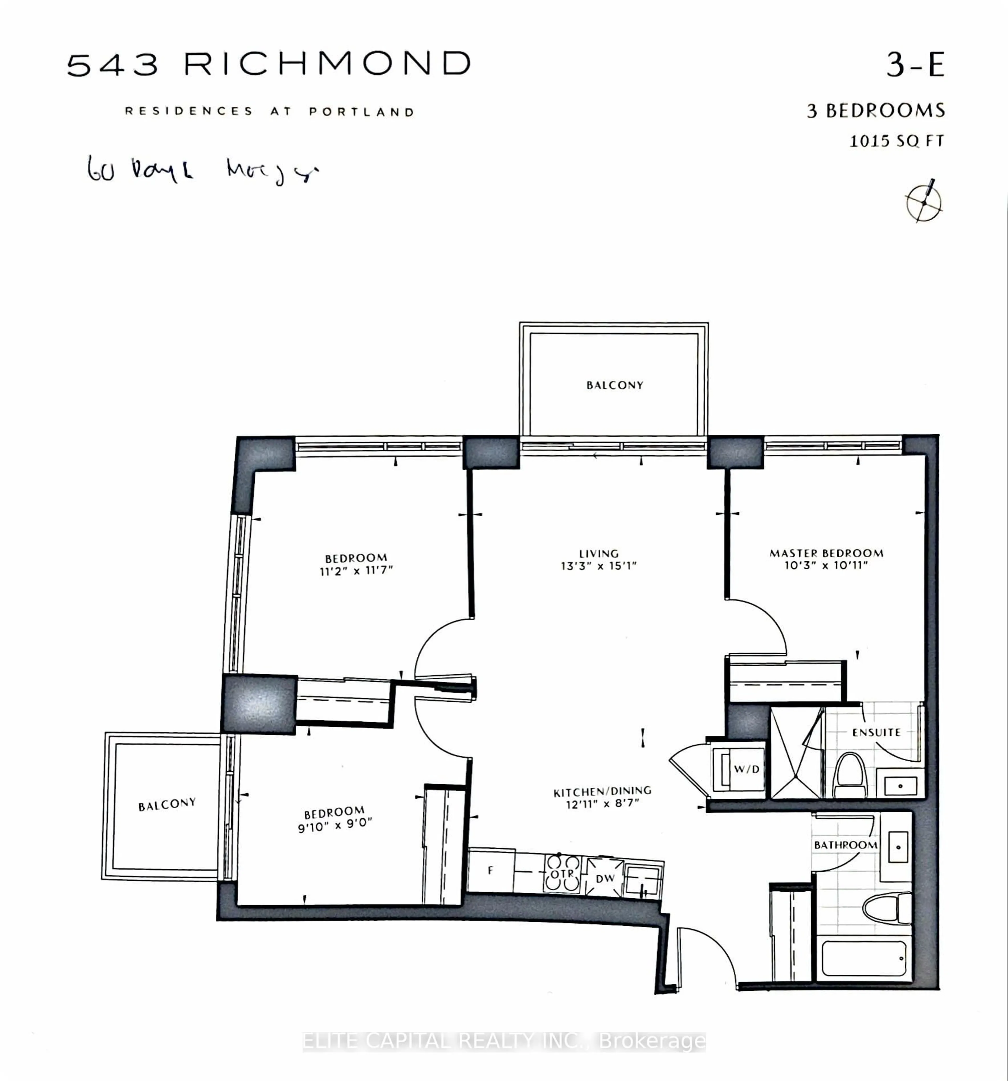 Floor plan for 543 Richmond St #1229, Toronto Ontario M5V 1Y6
