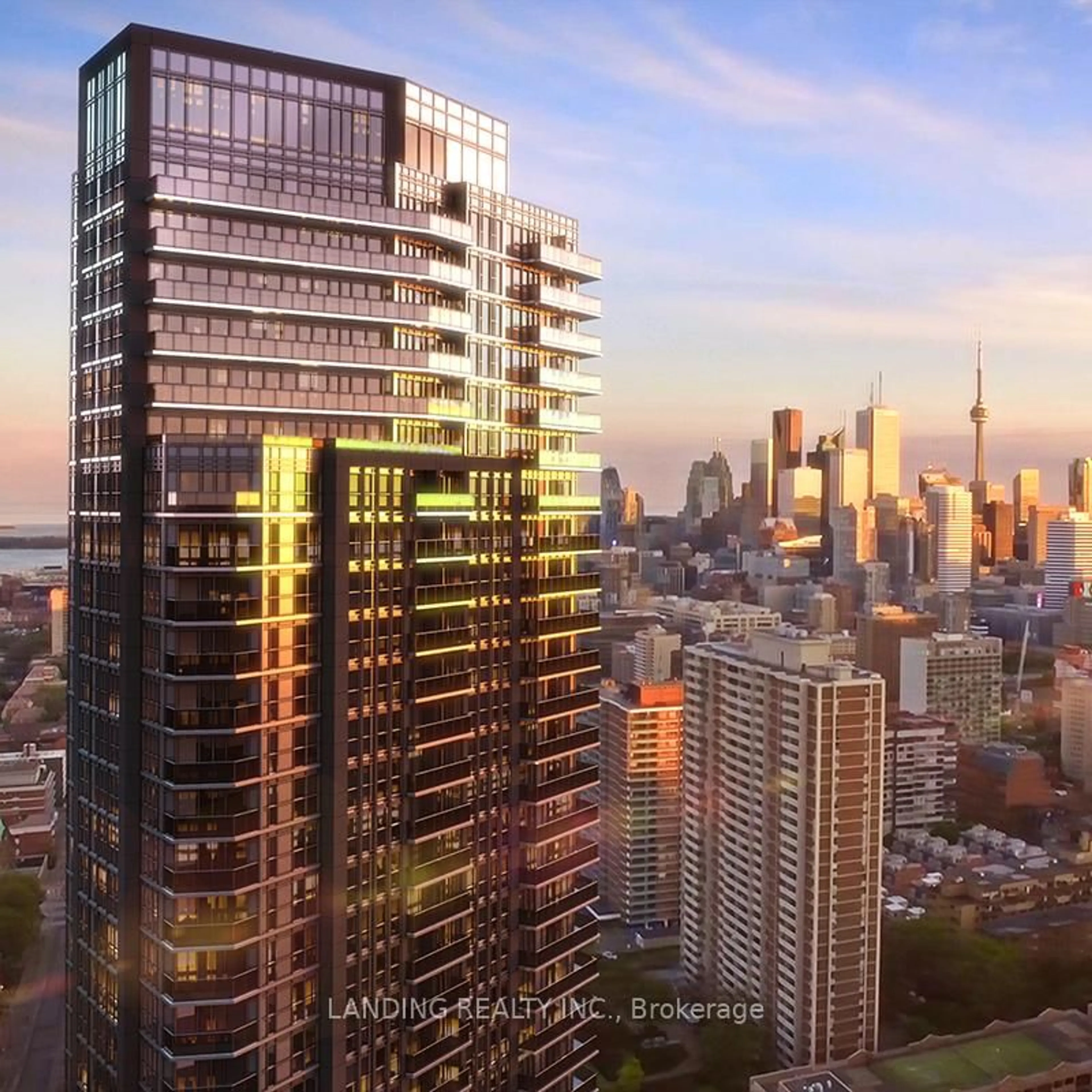 A pic from outside/outdoor area/front of a property/back of a property/a pic from drone, city buildings view from balcony for 159 Wellesley St #1610, Toronto Ontario M4Y 0H5