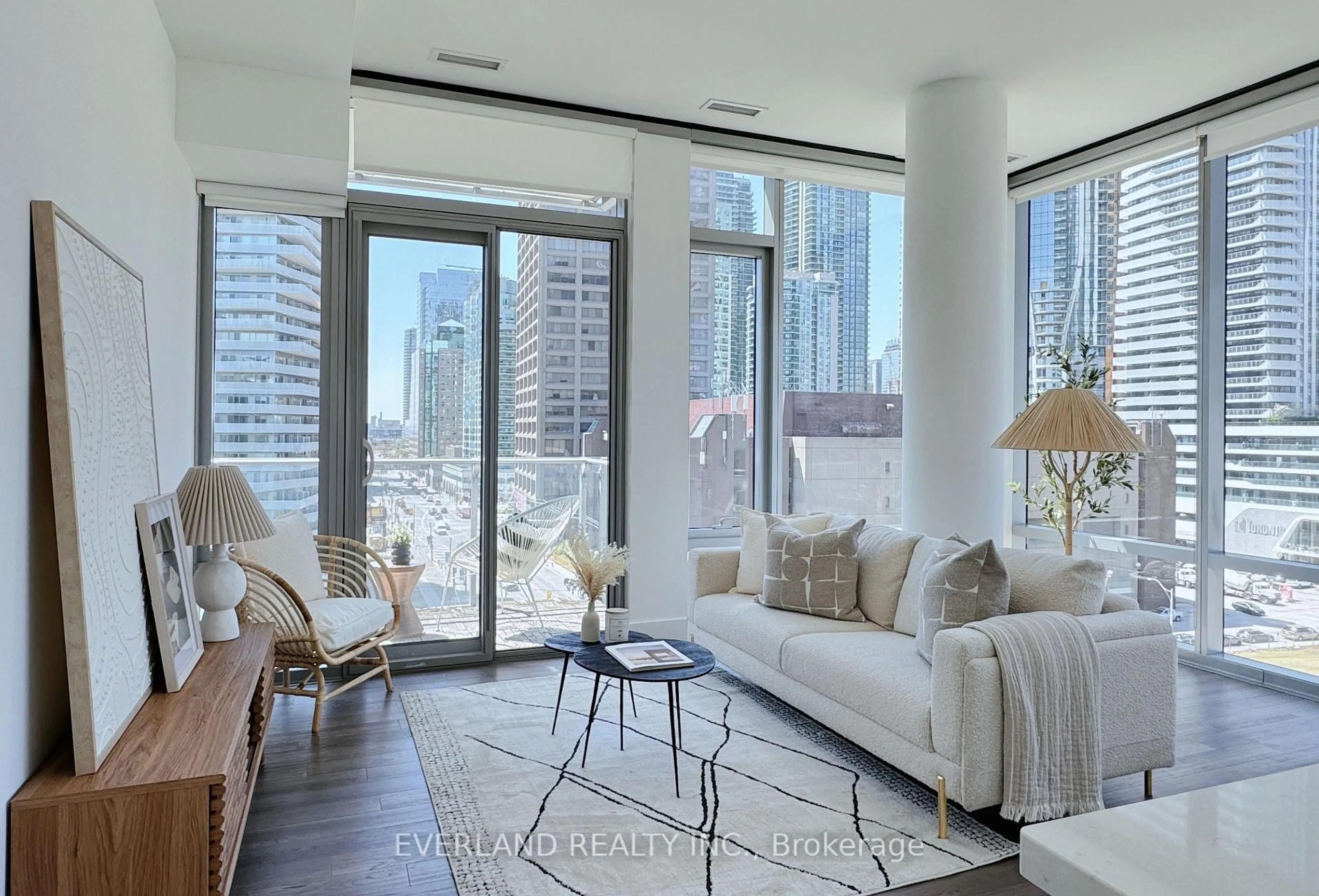 Living room with furniture, unknown for 39 Queens Quay #840, Toronto Ontario M5E 0A5