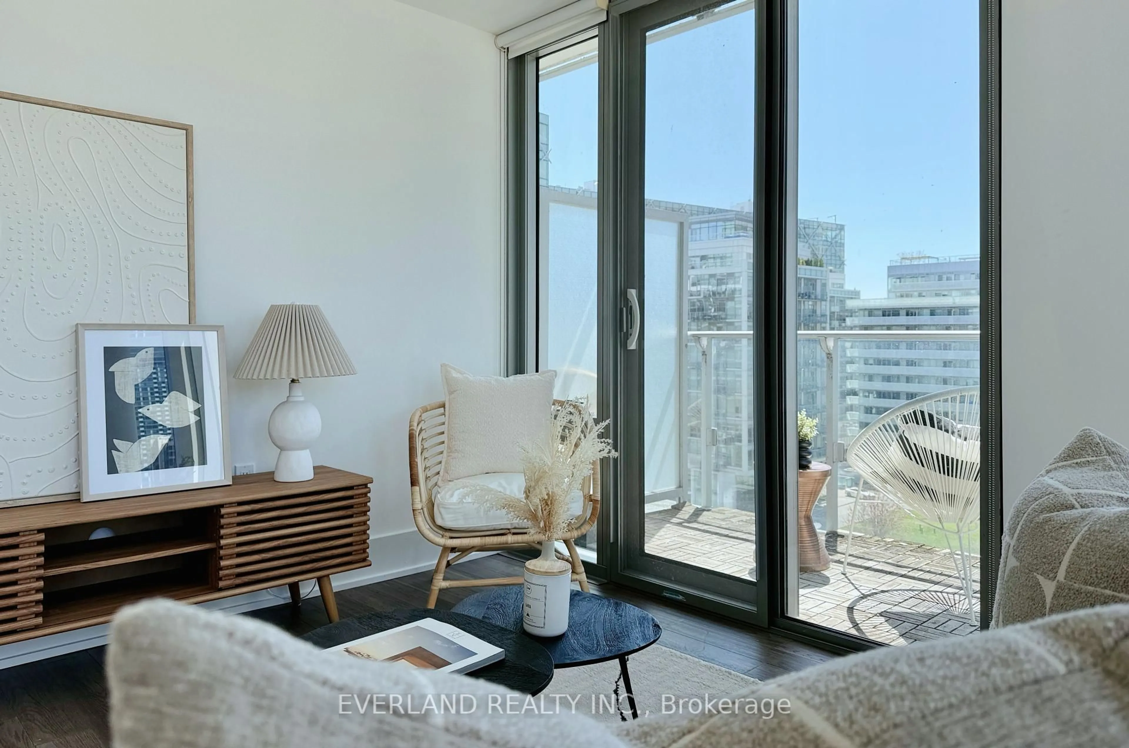 Living room with furniture, unknown for 39 Queens Quay #840, Toronto Ontario M5E 0A5