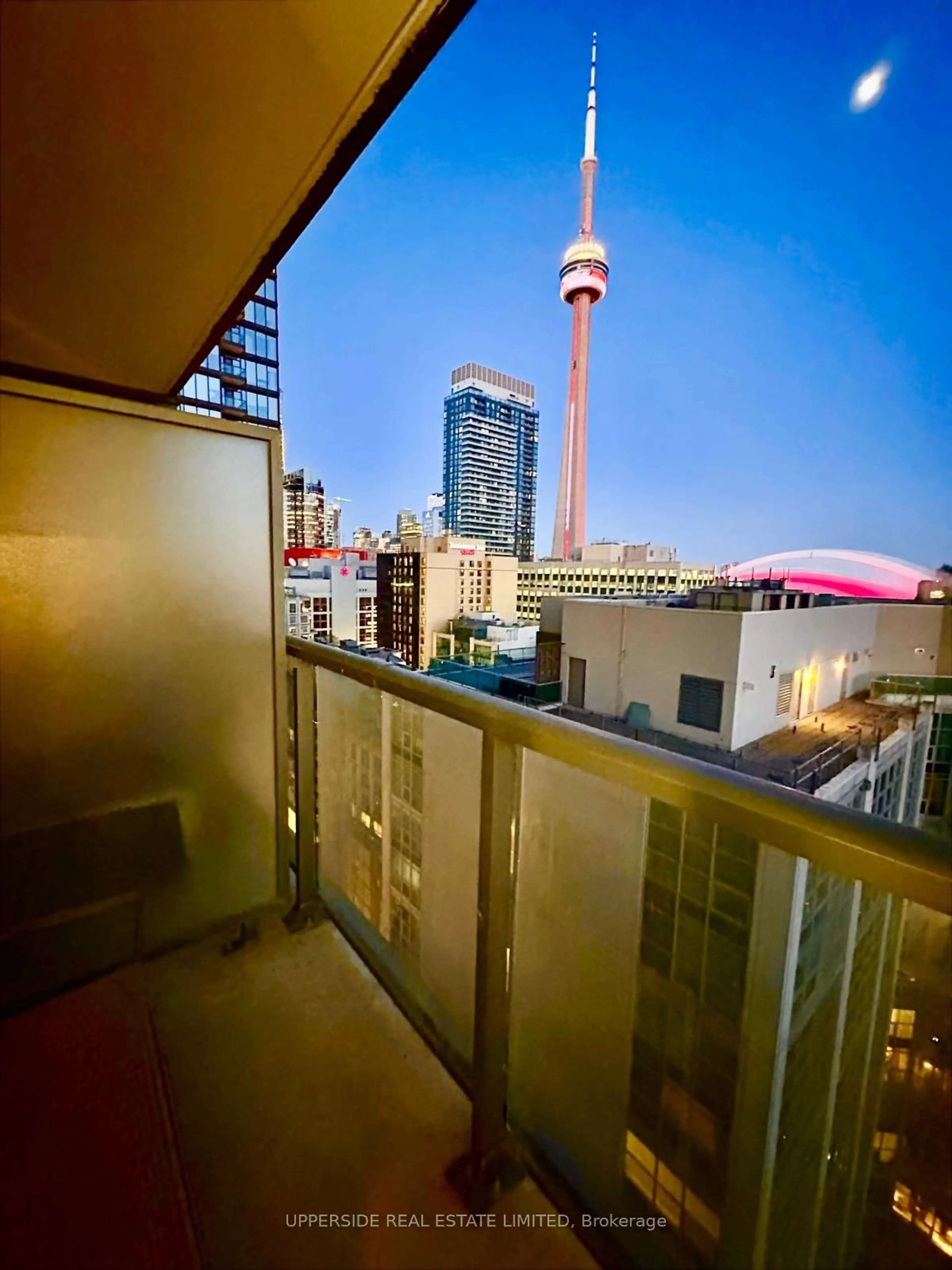 Balcony in the apartment, city buildings view from balcony for 88 Blue Jays Way #1707, Toronto Ontario M5V 0L7