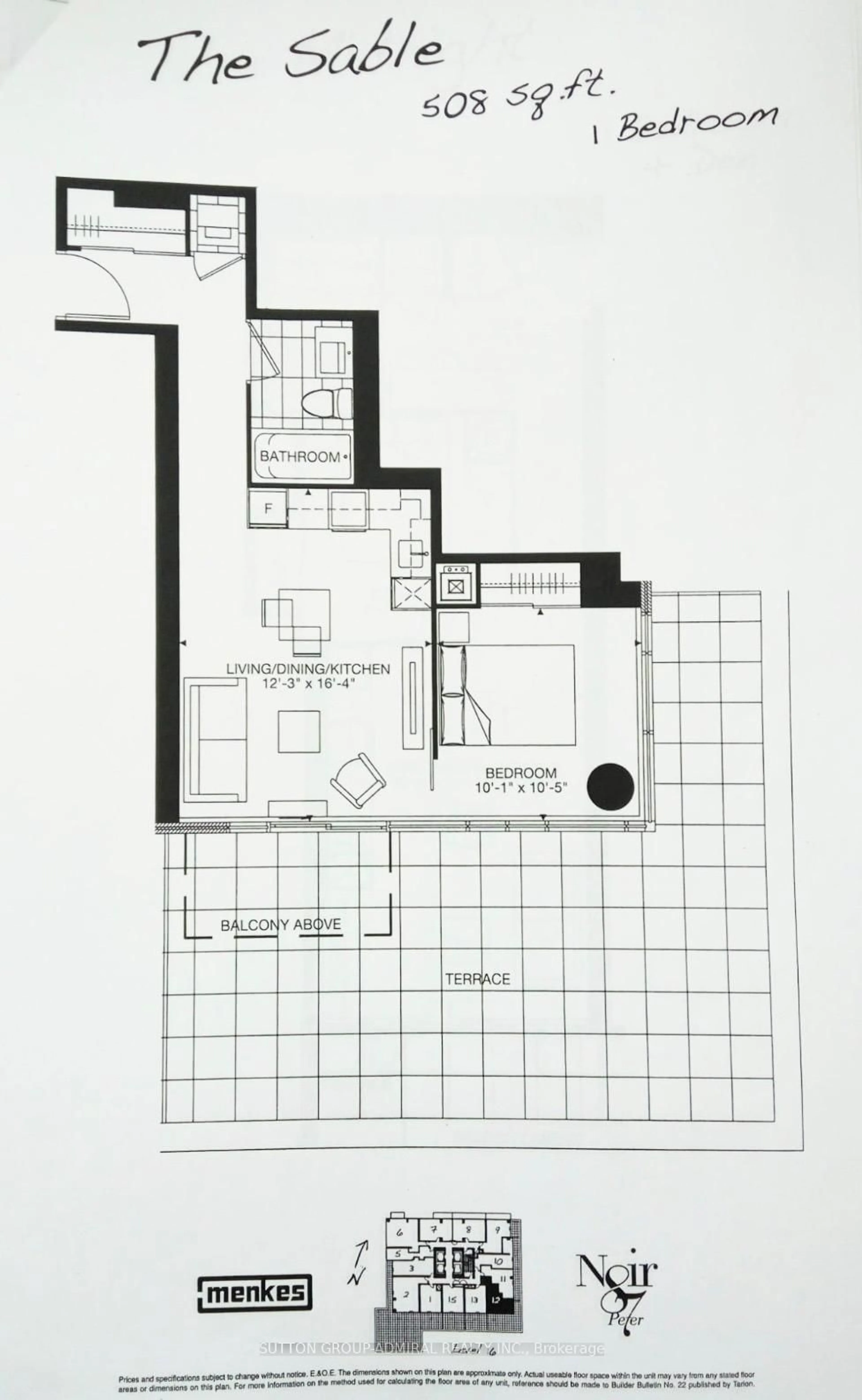 Floor plan for 87 Peter St #1613, Toronto Ontario M5V 2G4