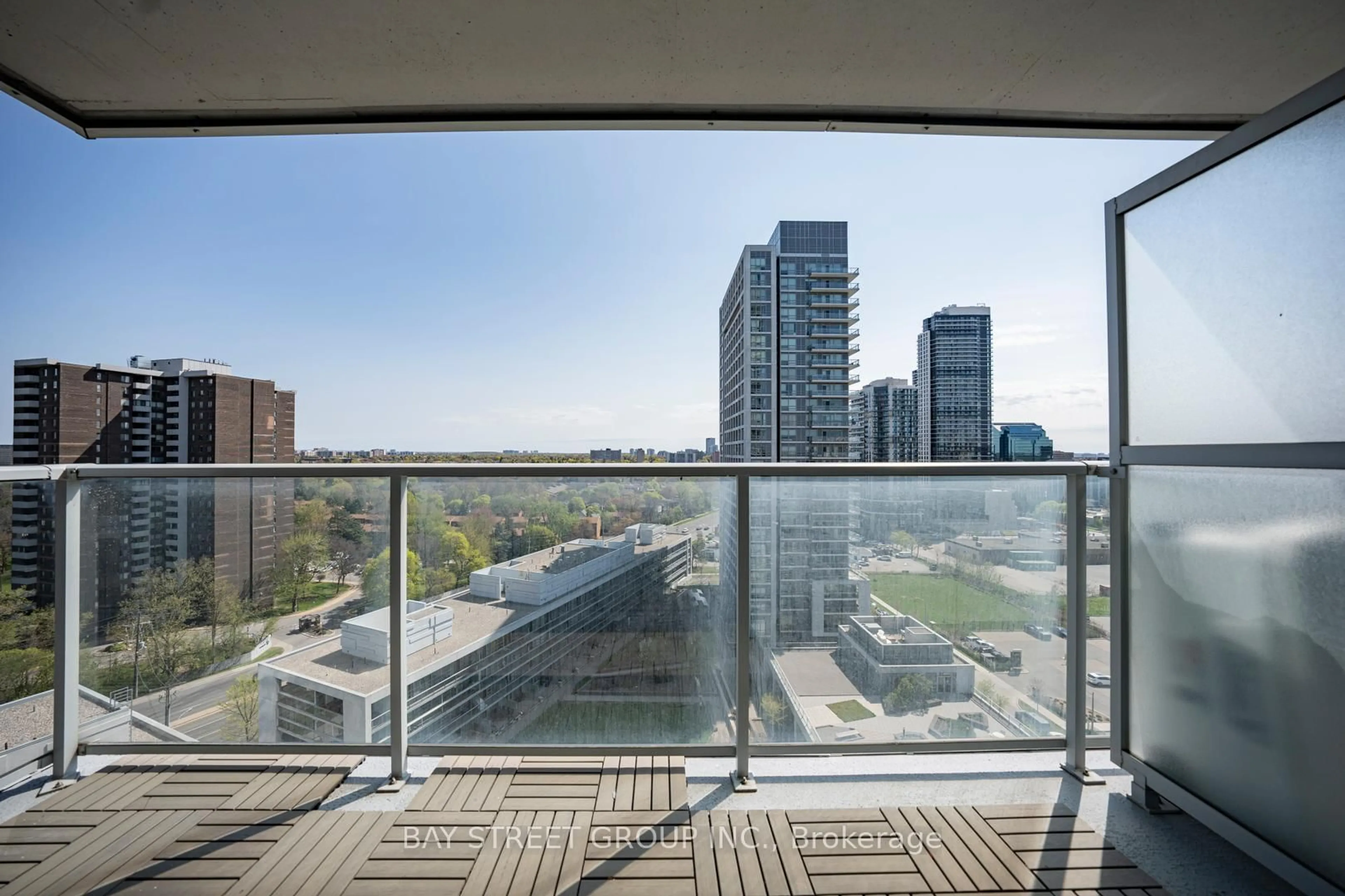 Balcony in the apartment, city buildings view from balcony for 275 Yorkland Rd #1404, Toronto Ontario M2J 0B4
