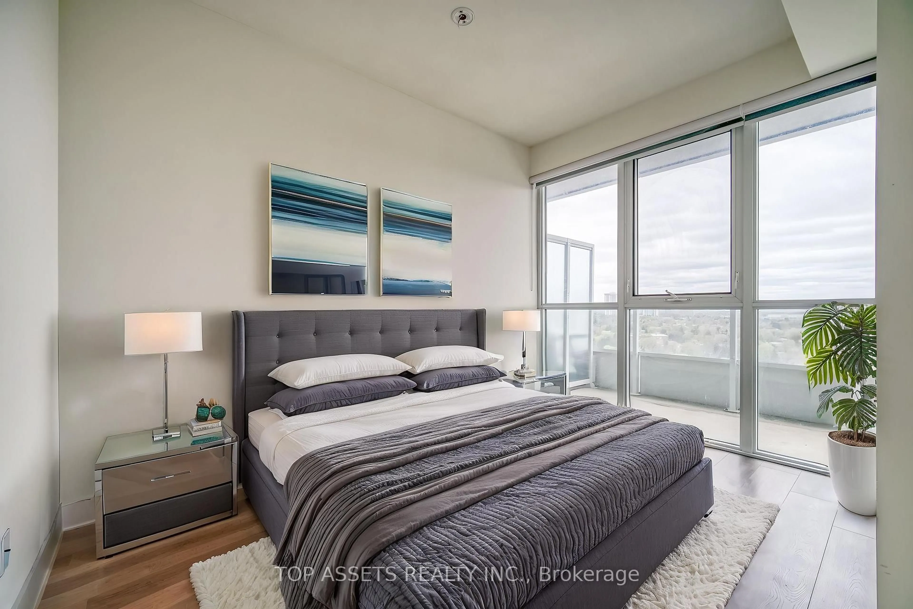 Bedroom with bed, unknown for 180 Fairview Mall Dr #1808, Toronto Ontario M2J 0E8