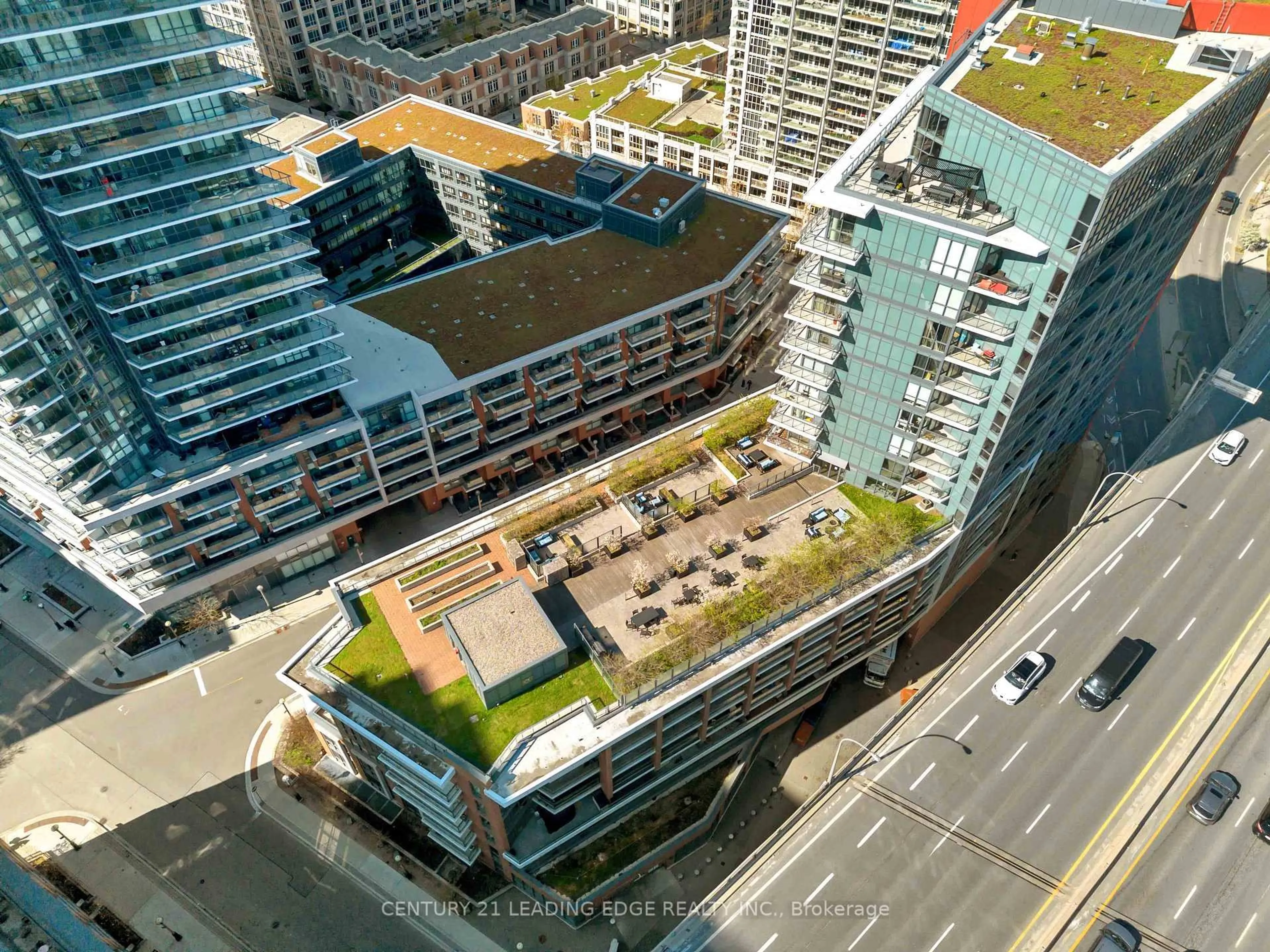 A pic from outside/outdoor area/front of a property/back of a property/a pic from drone, city buildings view from balcony for 50 Bruyeres Mews #619, Toronto Ontario M5V 0H8