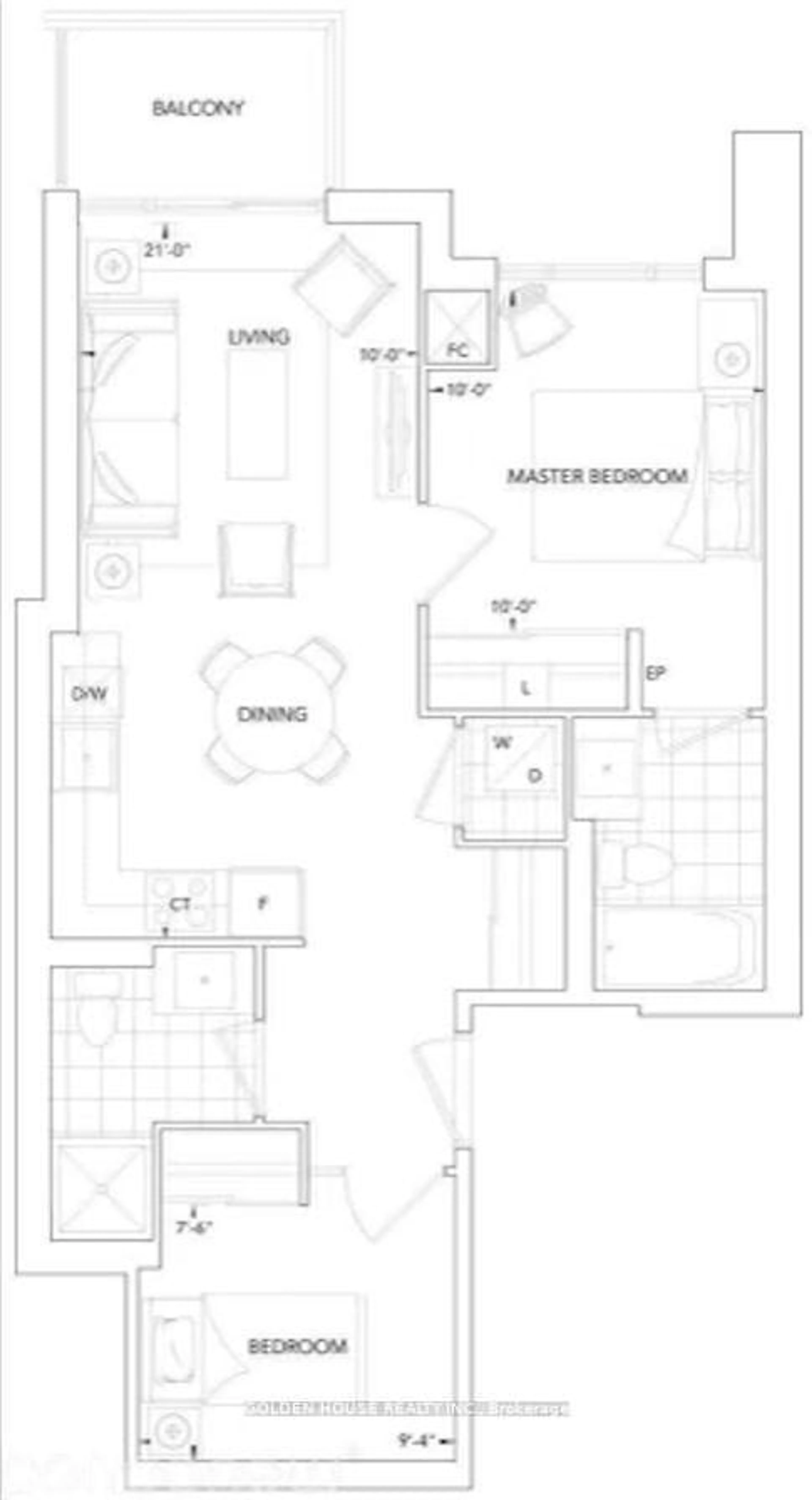Floor plan for 50 Ann O'Reilly Rd #2201, Toronto Ontario M2J 0C9