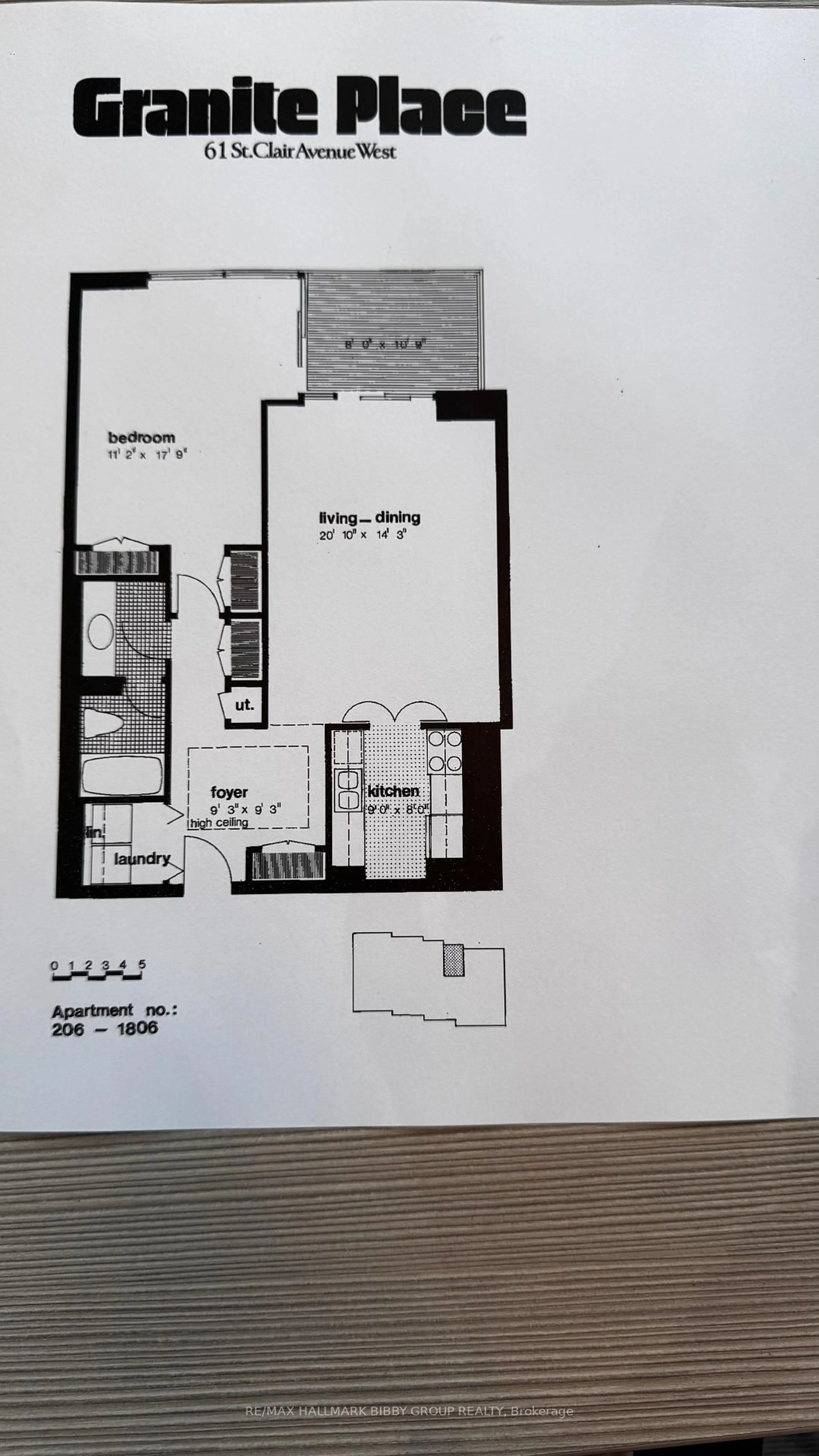 Floor plan for 61 St Clair Ave #206, Toronto Ontario M4V 2Y8