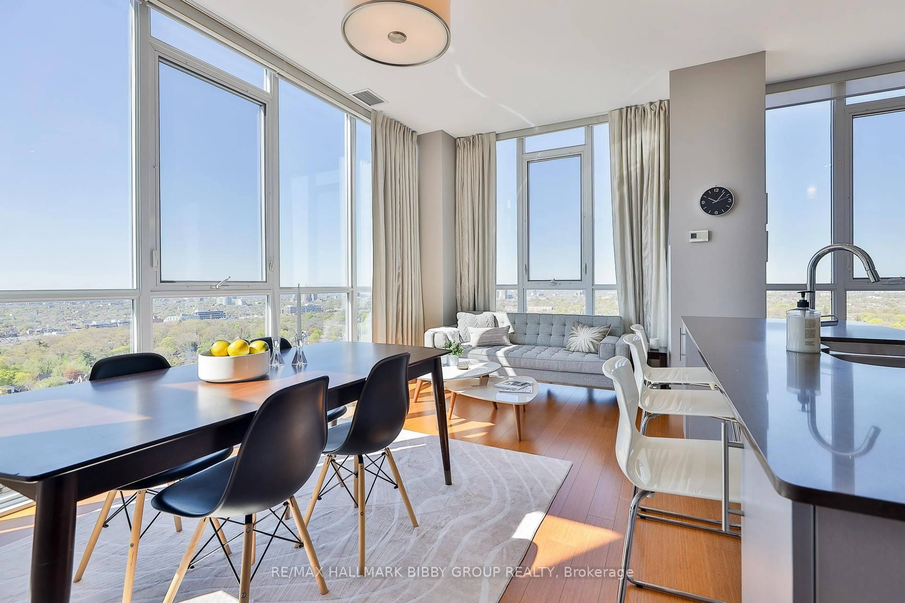 Dining room, wood/laminate floor for 530 St Clair Ave #PH06, Toronto Ontario M6C 0A2