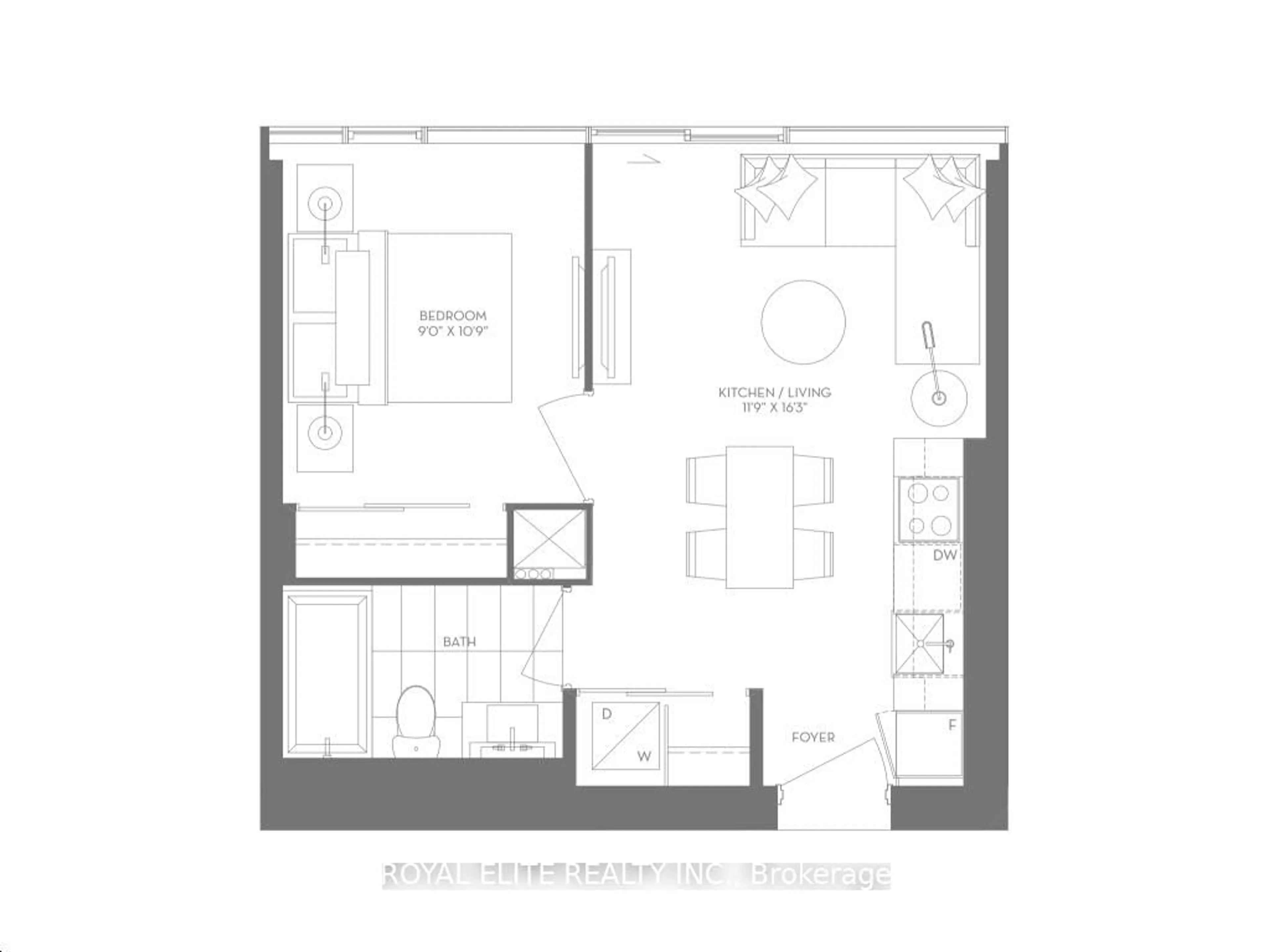 Floor plan for 8 Cumberland St #809, Toronto Ontario M4W 0B6