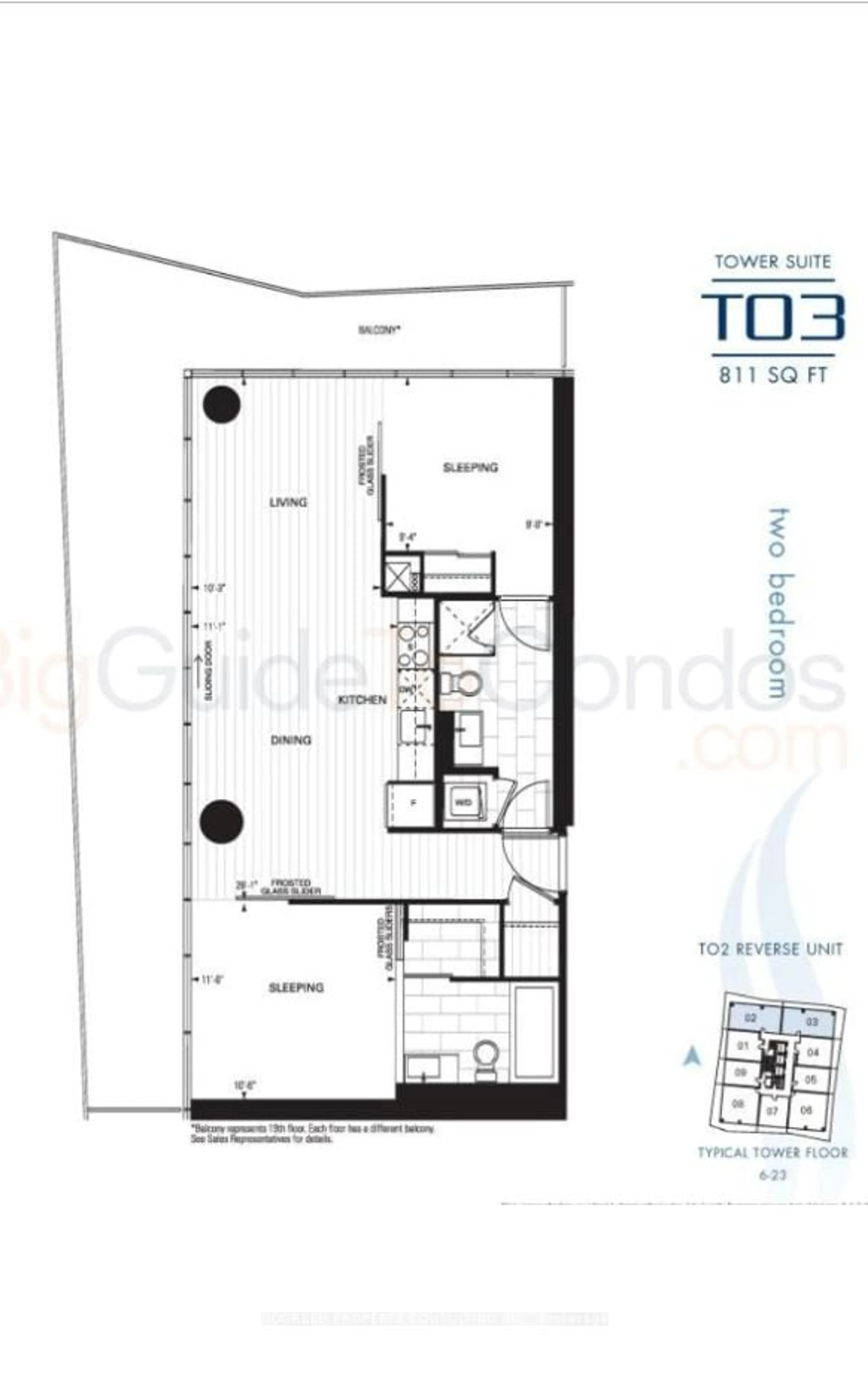 Floor plan for 70 Distillery Lane #1903, Toronto Ontario M5A 0E3