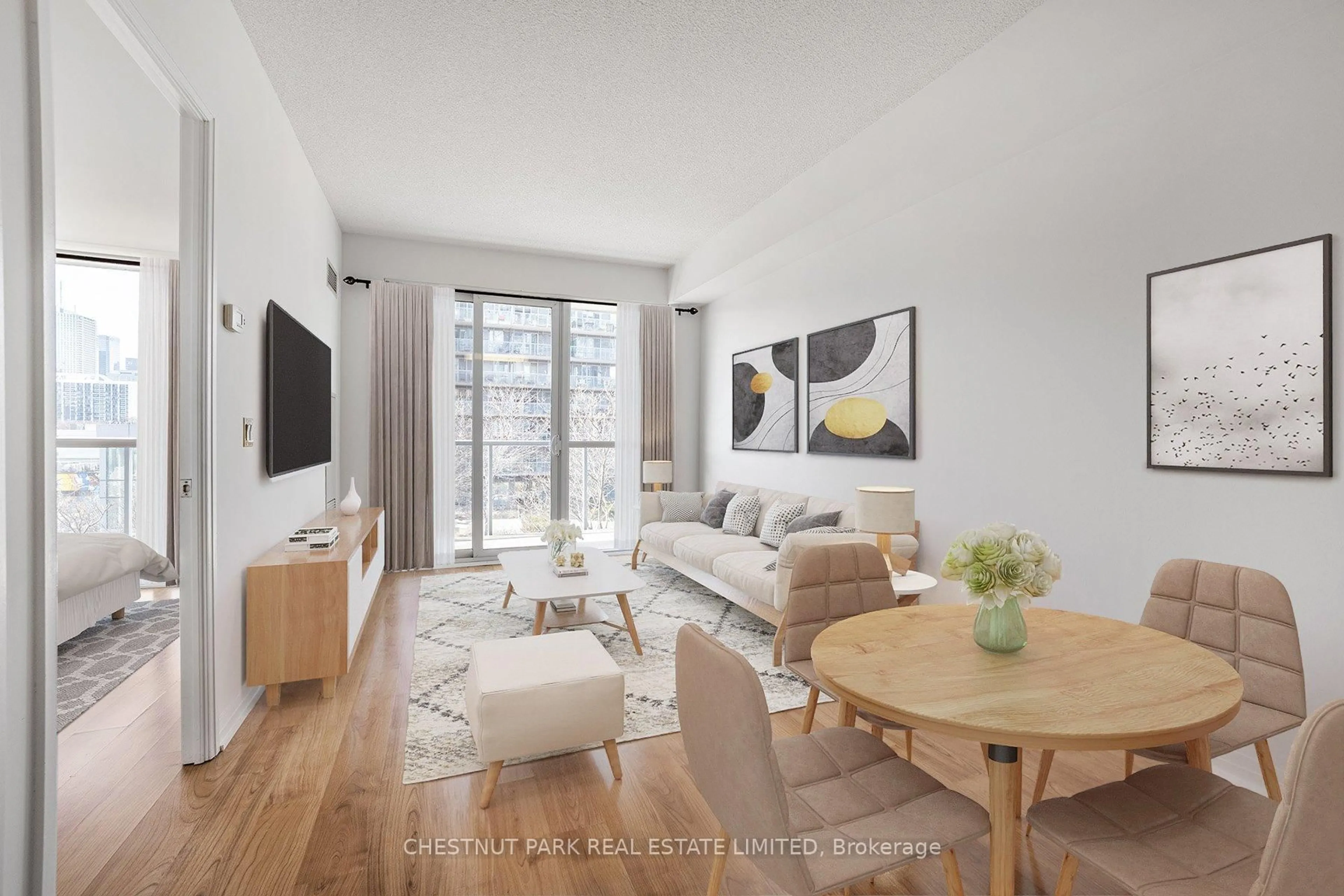 Living room with furniture, unknown for 25 Cole St #525, Toronto Ontario M5A 4M3