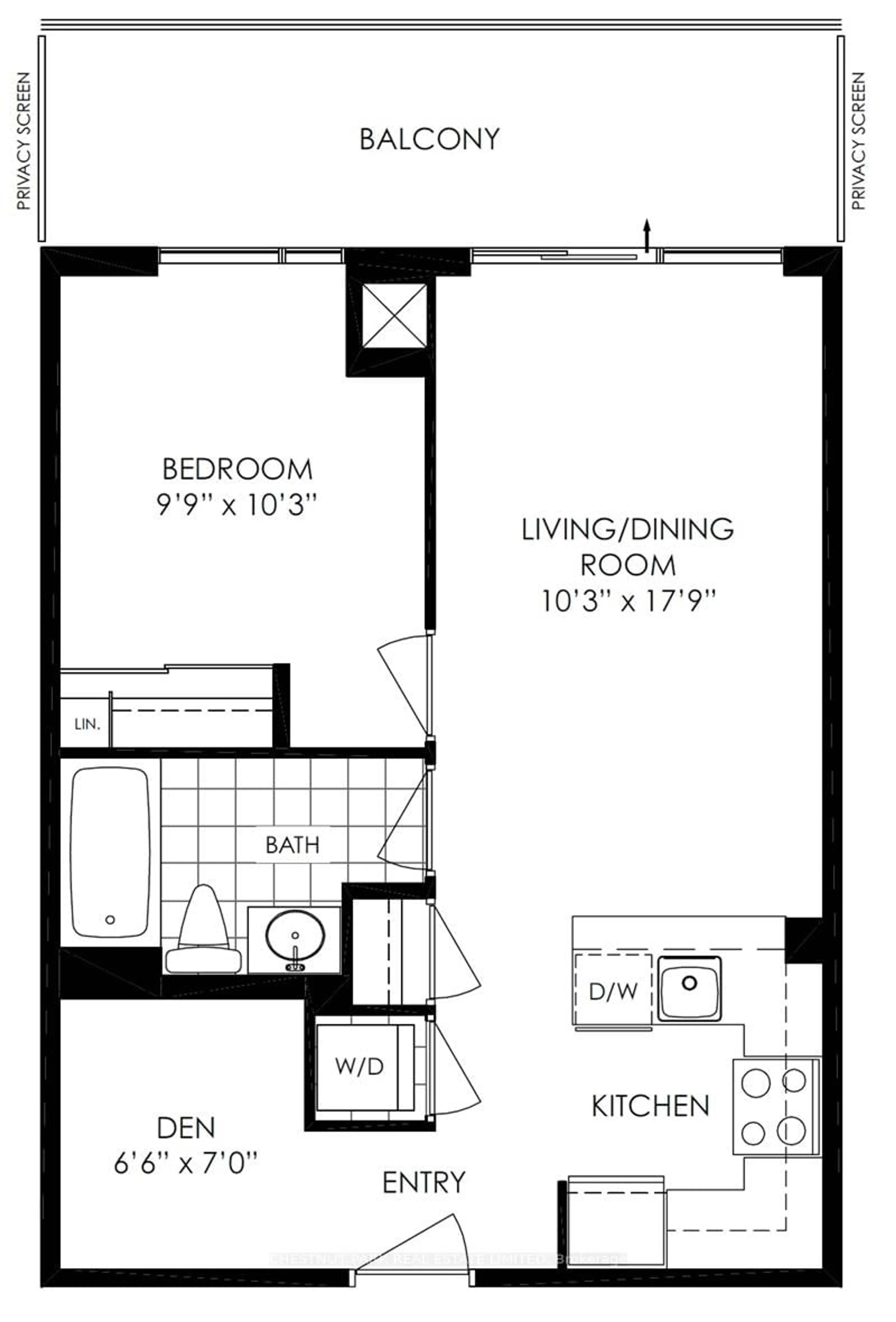 Floor plan for 25 Cole St #525, Toronto Ontario M5A 4M3