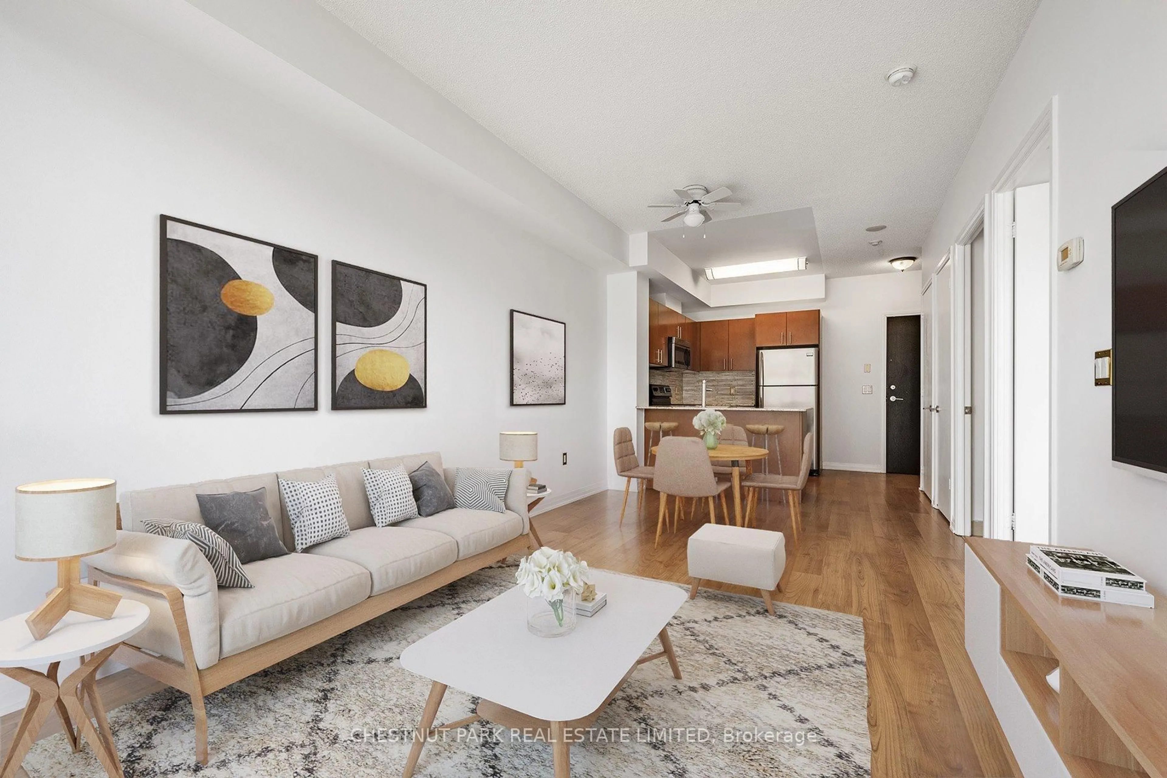 Living room with furniture, unknown for 25 Cole St #525, Toronto Ontario M5A 4M3