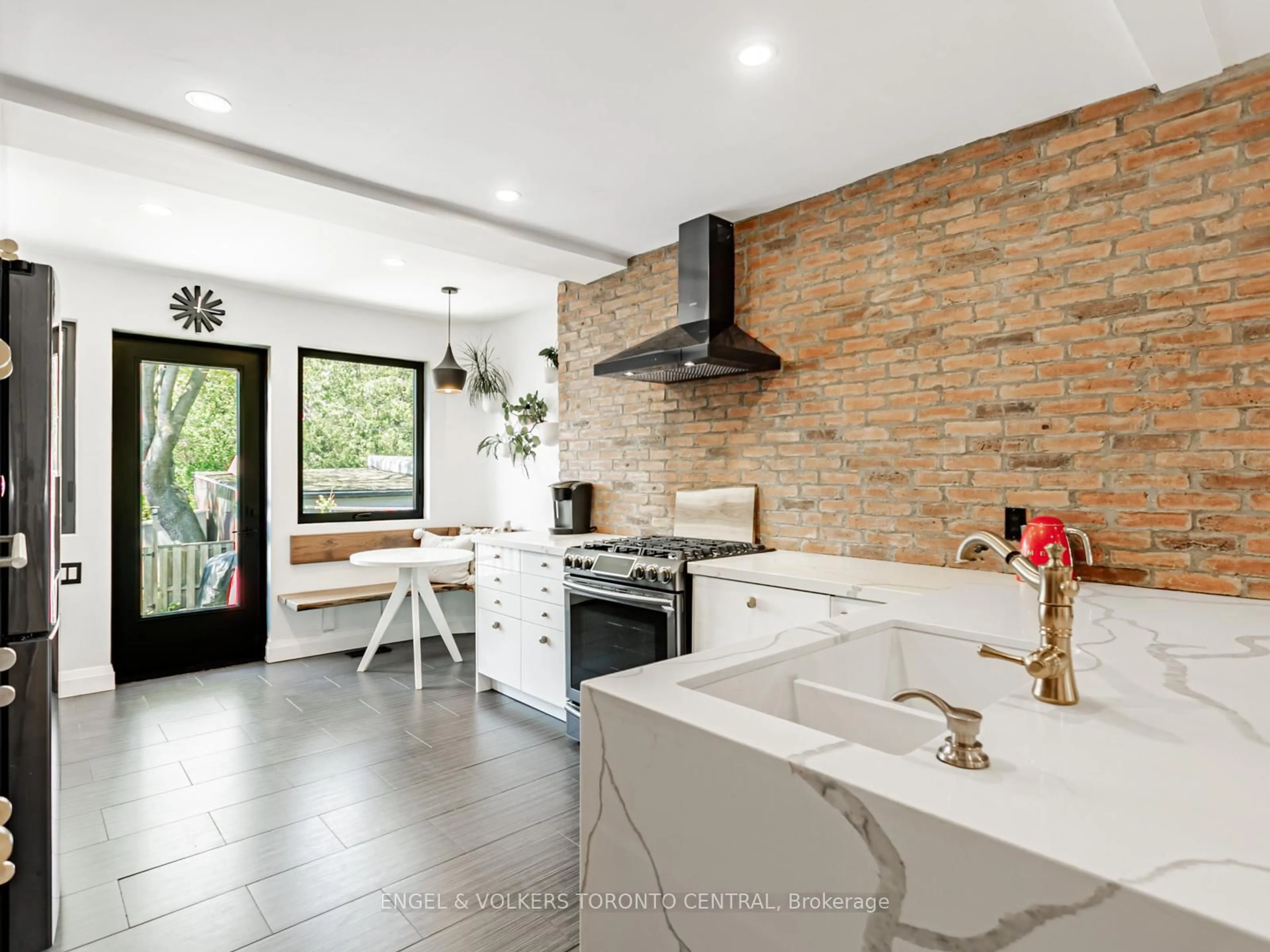 Contemporary kitchen, ceramic/tile floor for 54 Winona Dr, Toronto Ontario M6G 3S6