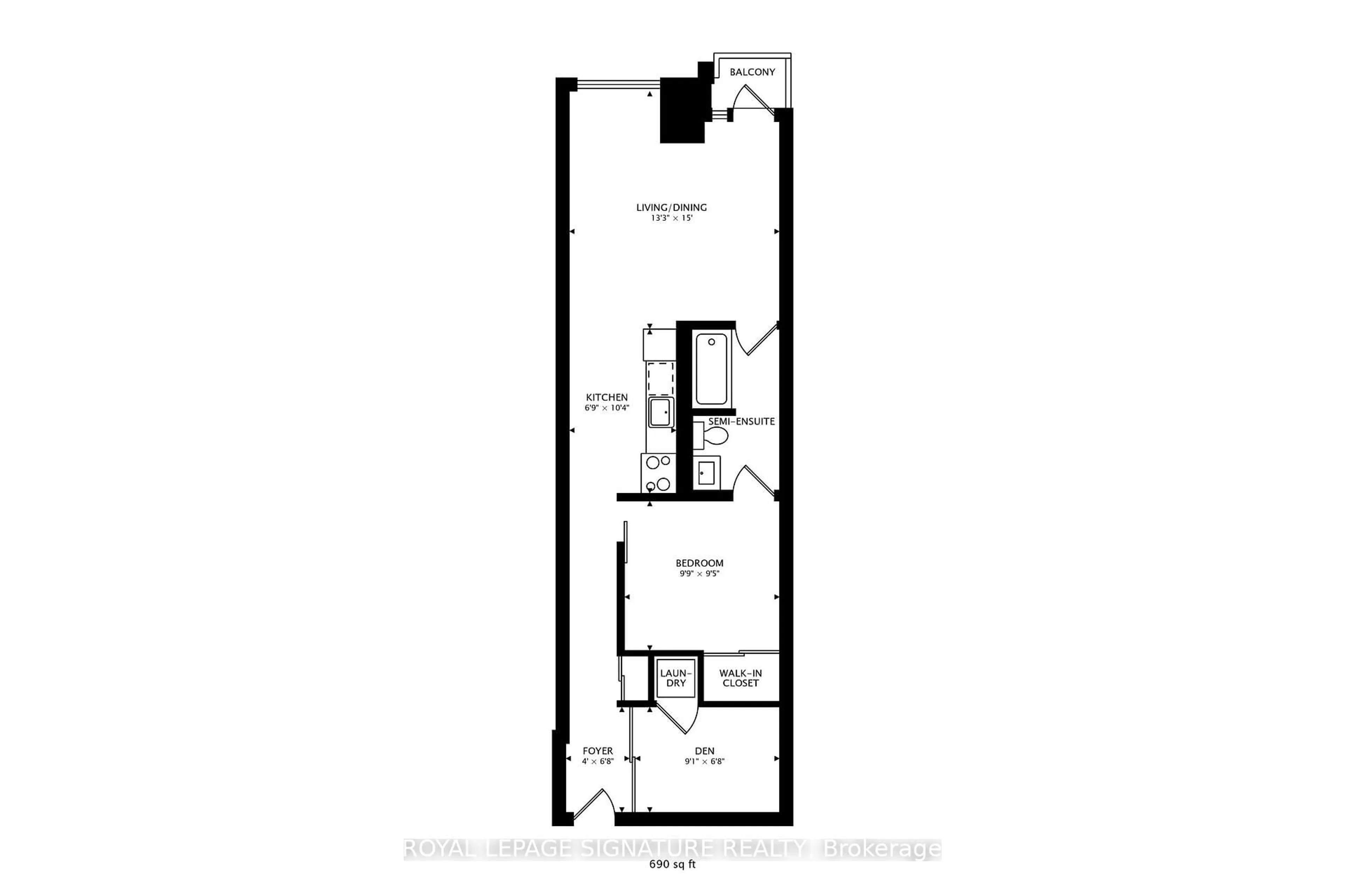 Floor plan for 150 Sudbury St #417, Toronto Ontario M6J 3S8