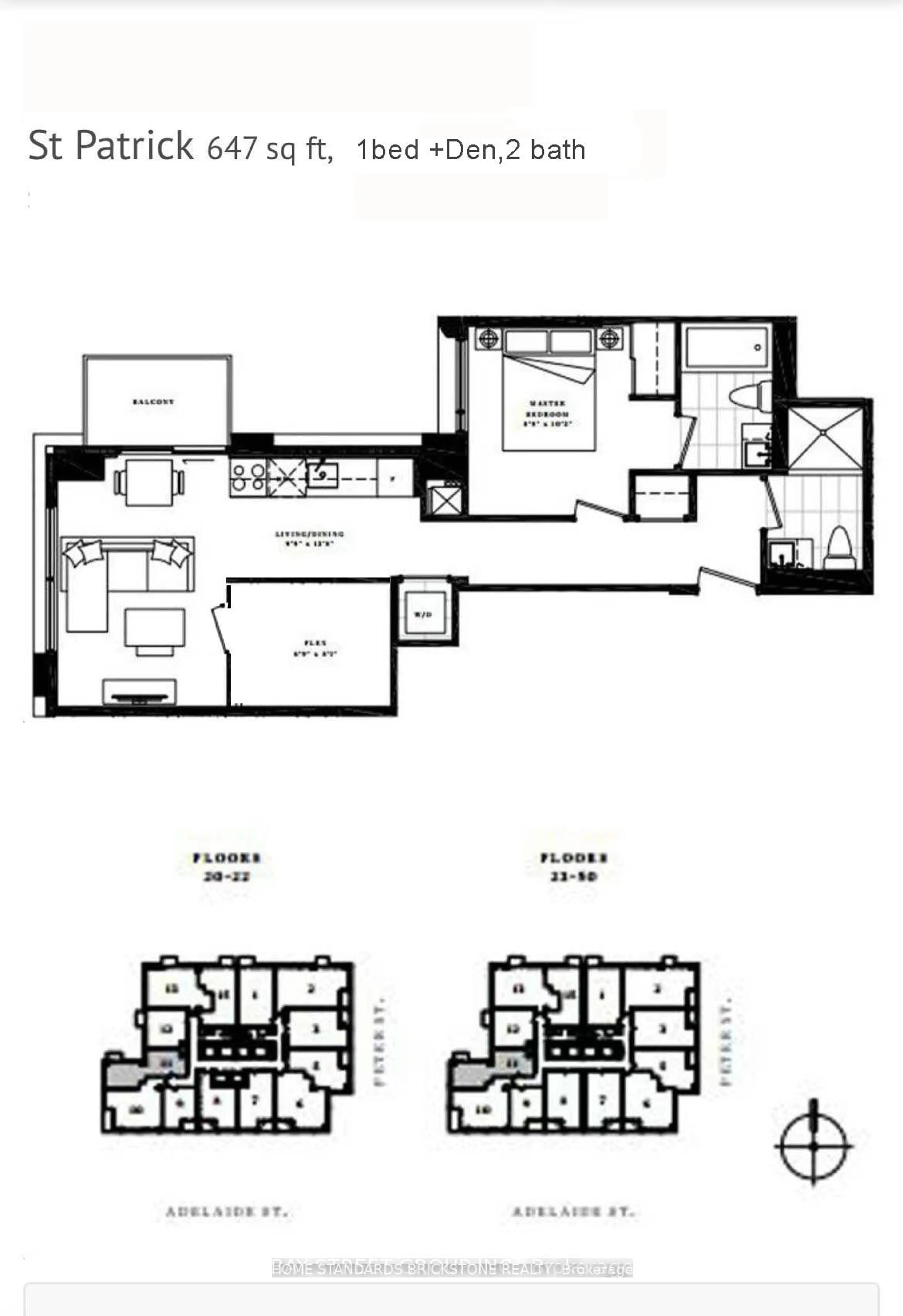 Floor plan for 108 Peter St #2011, Toronto Ontario M5V 0W2