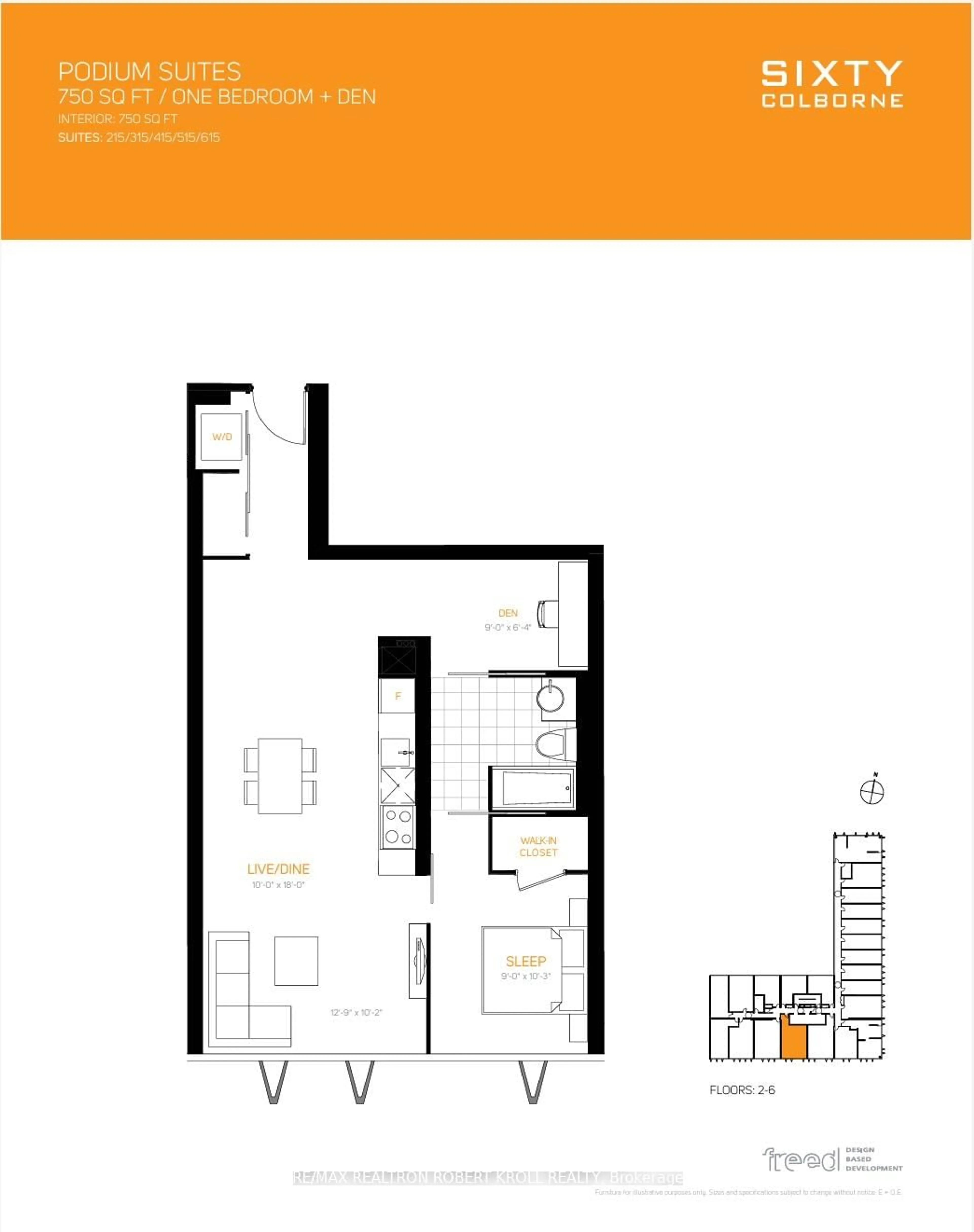 Floor plan for 60 Colborne St #615, Toronto Ontario M5E 1E3