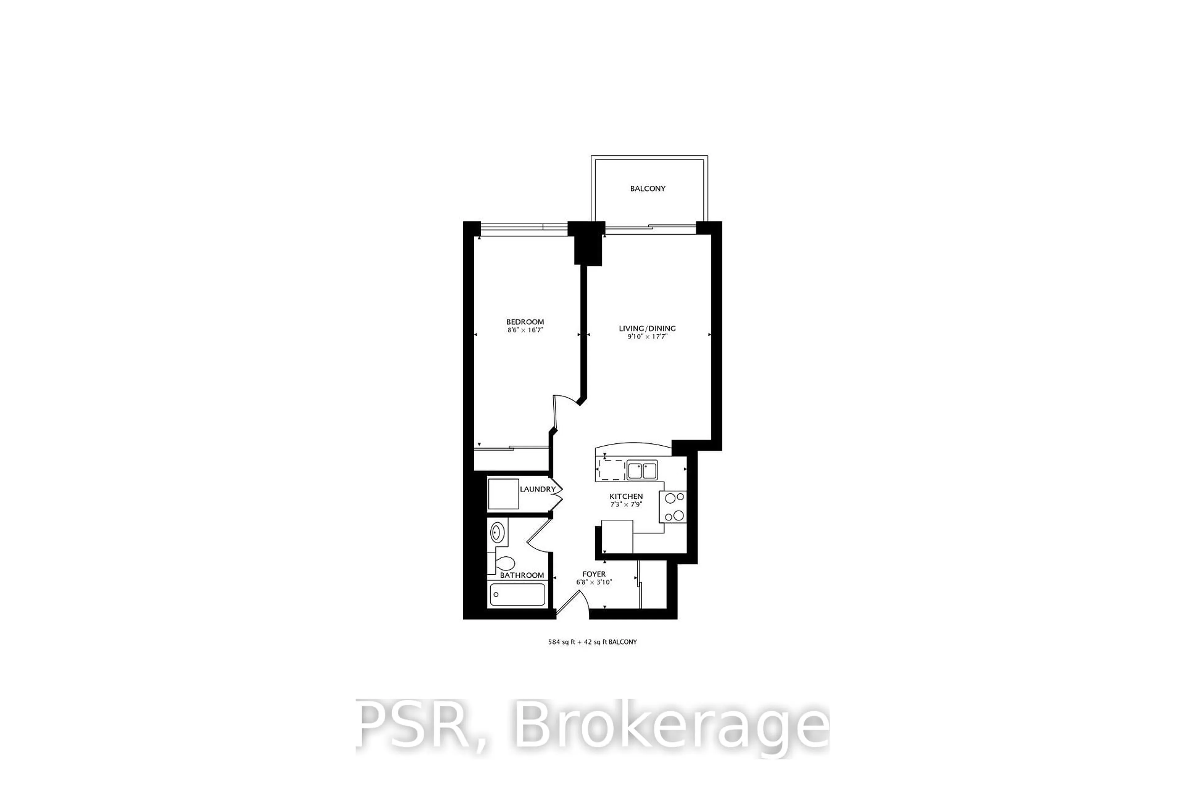 Floor plan for 230 King St #1023, Toronto Ontario M5A 1K5