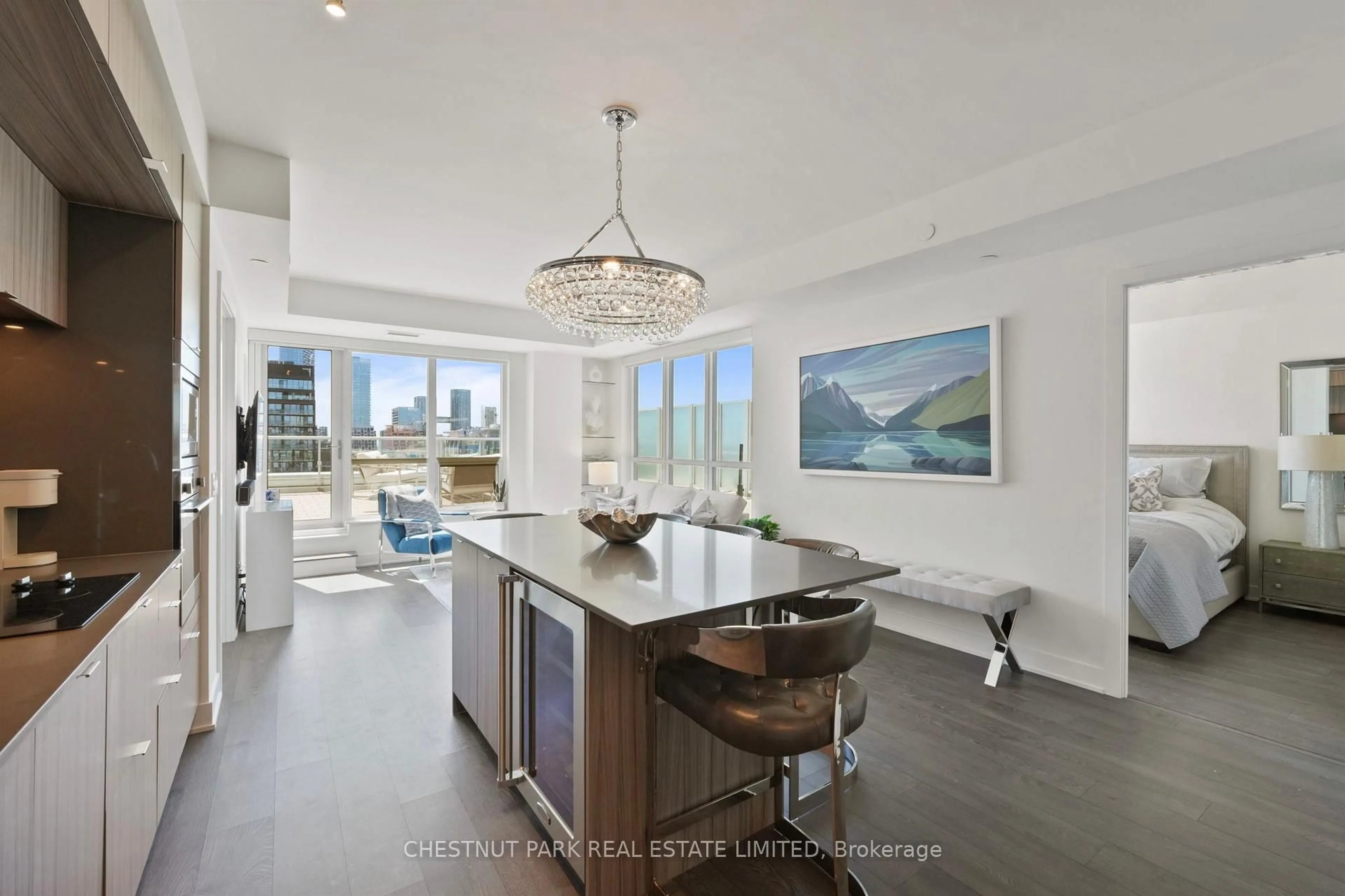 Open concept kitchen, ceramic/tile floor for 38 Cameron St #1220, Toronto Ontario M5T 0C3