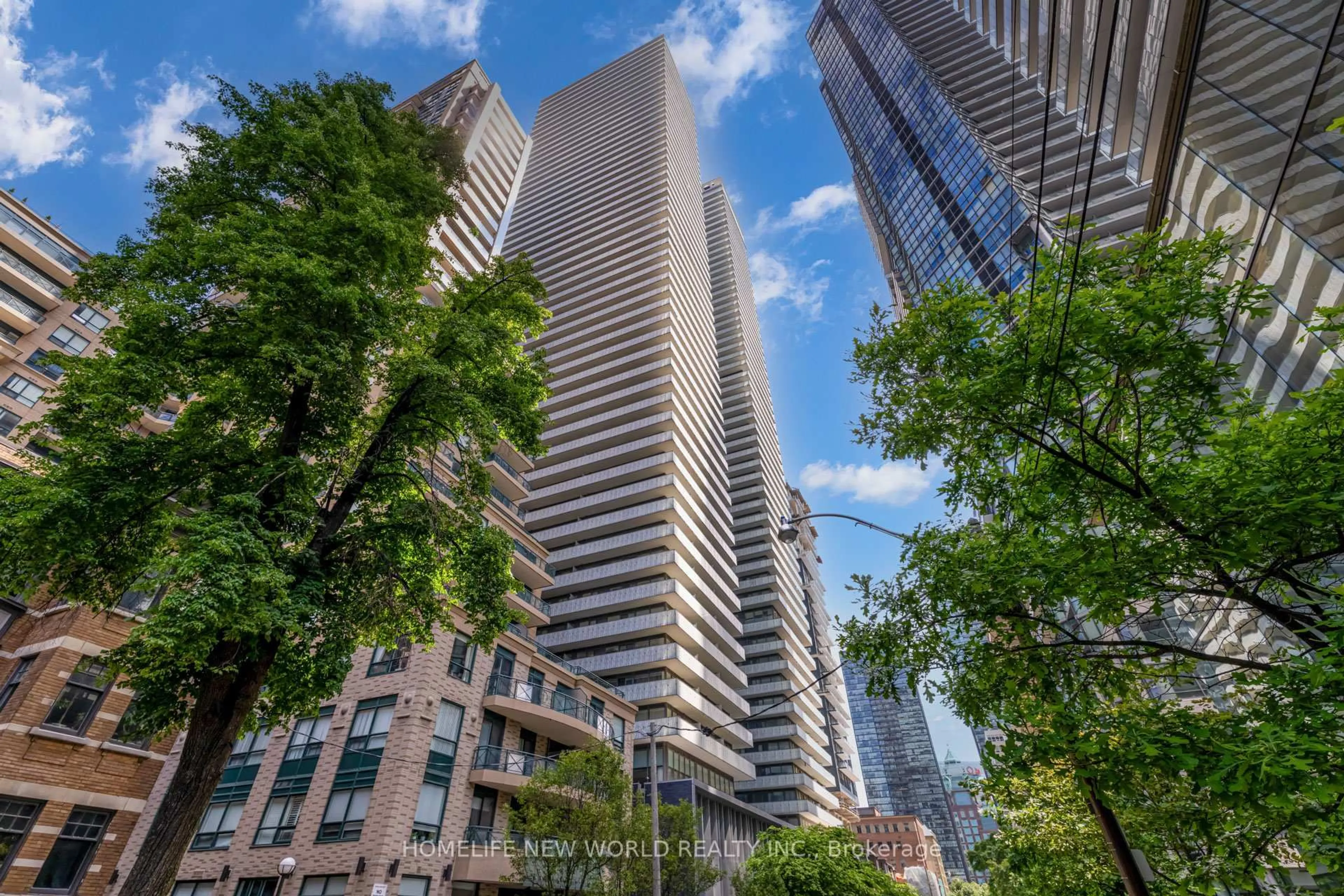 A pic from outside/outdoor area/front of a property/back of a property/a pic from drone, city buildings view from balcony for 42 Charles St #2508, Toronto Ontario M4Y 1T4