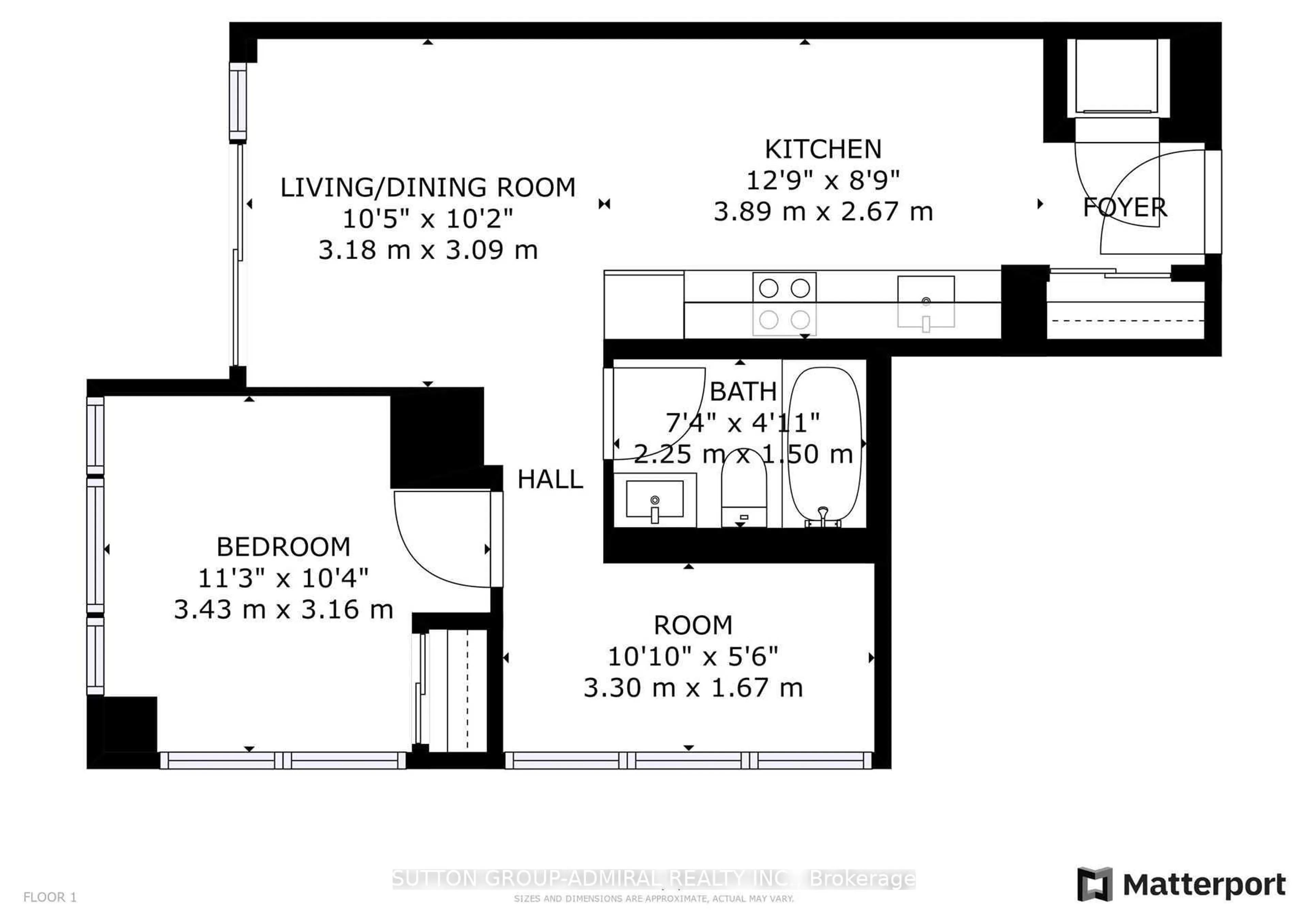 Floor plan for 19 Bathurst St #706, Toronto Ontario M5V 0N2