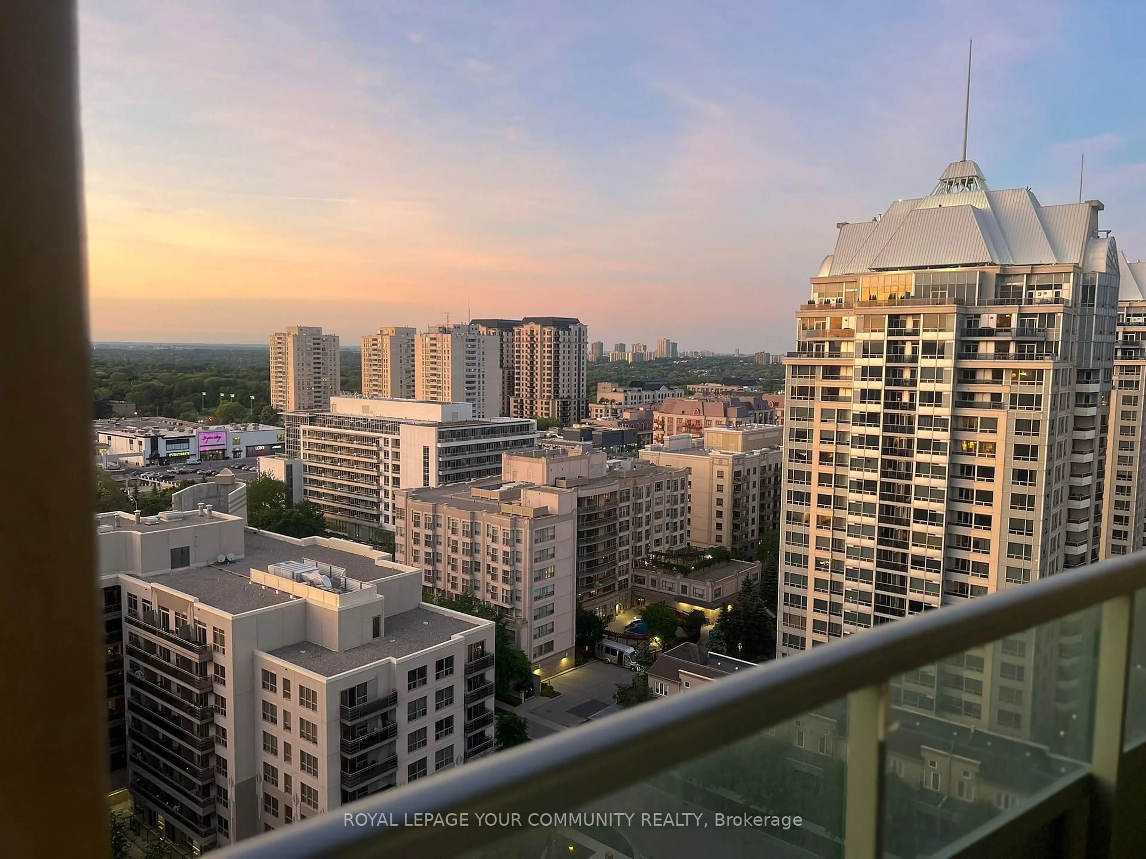 Balcony in the apartment, city buildings view from balcony for 17 Barberry Pl #1701, Toronto Ontario M2K 3E2