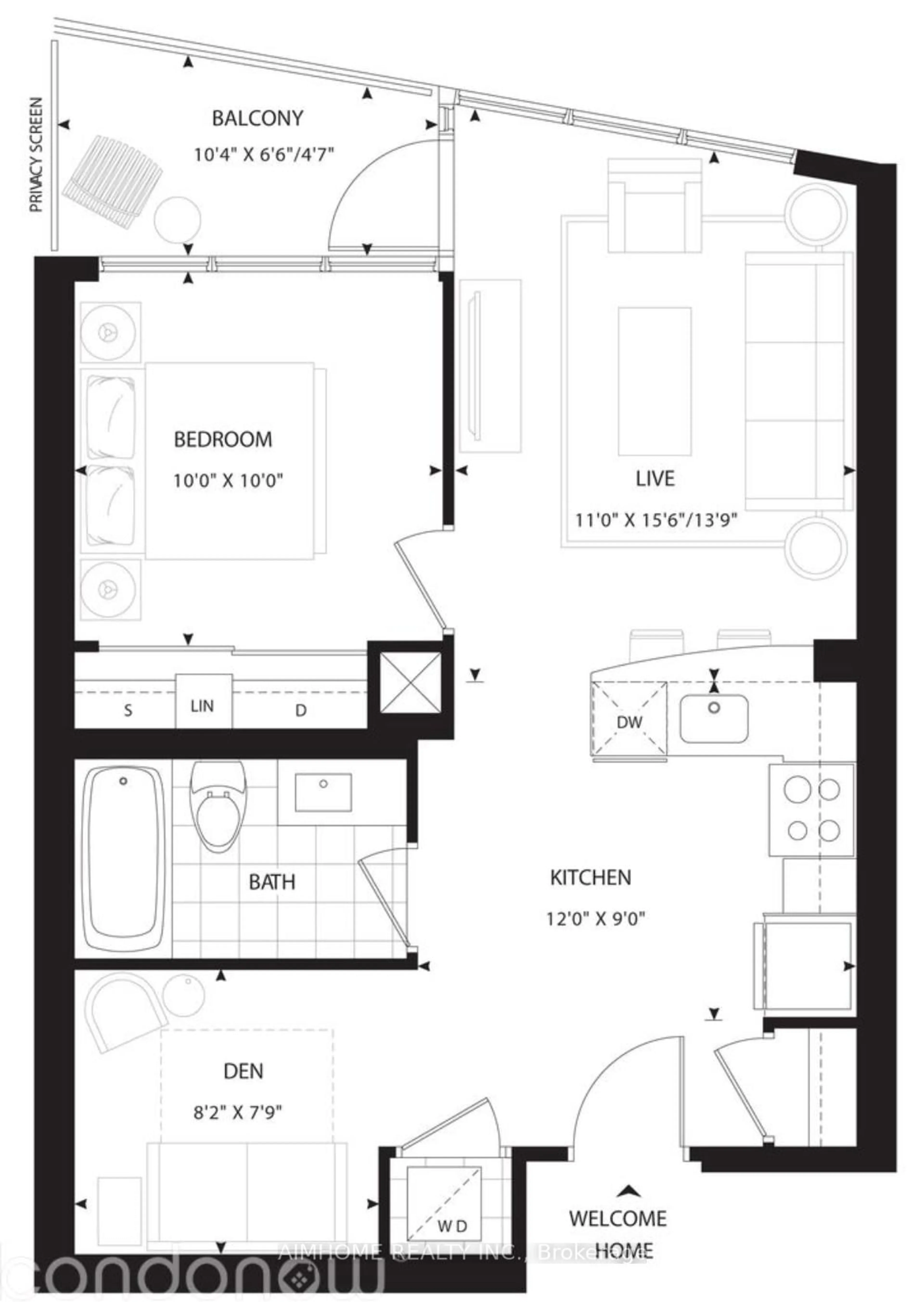 Floor plan for 30 Roehampton Ave #2011, Toronto Ontario M4P 1R2