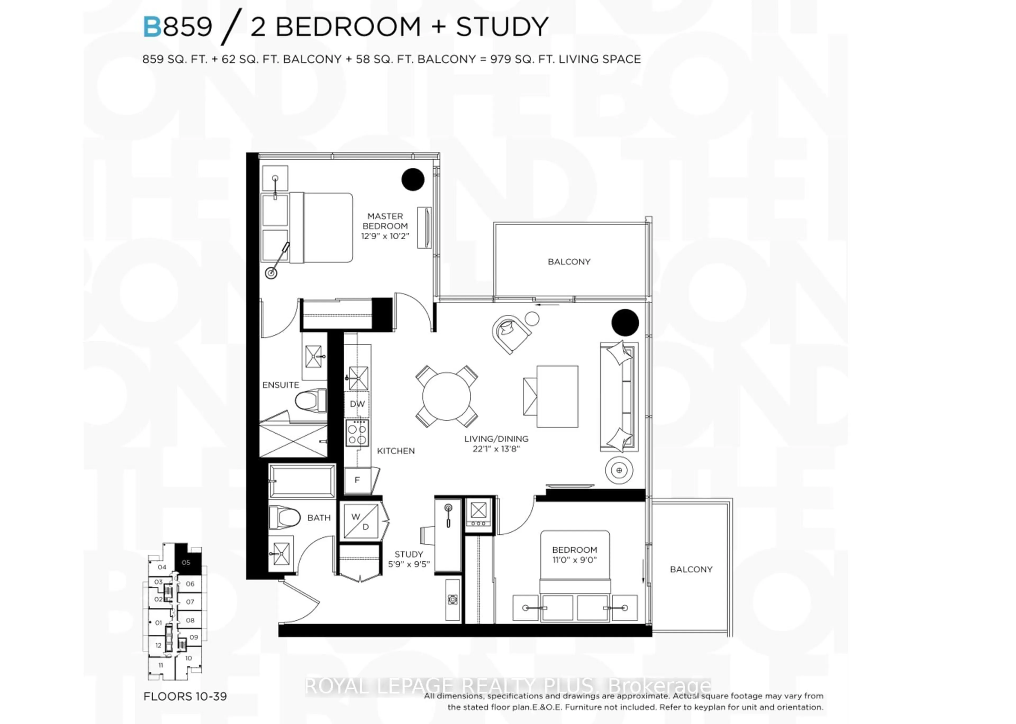 Floor plan for 290 Adelaide St #2005, Toronto Ontario M5V 1P6