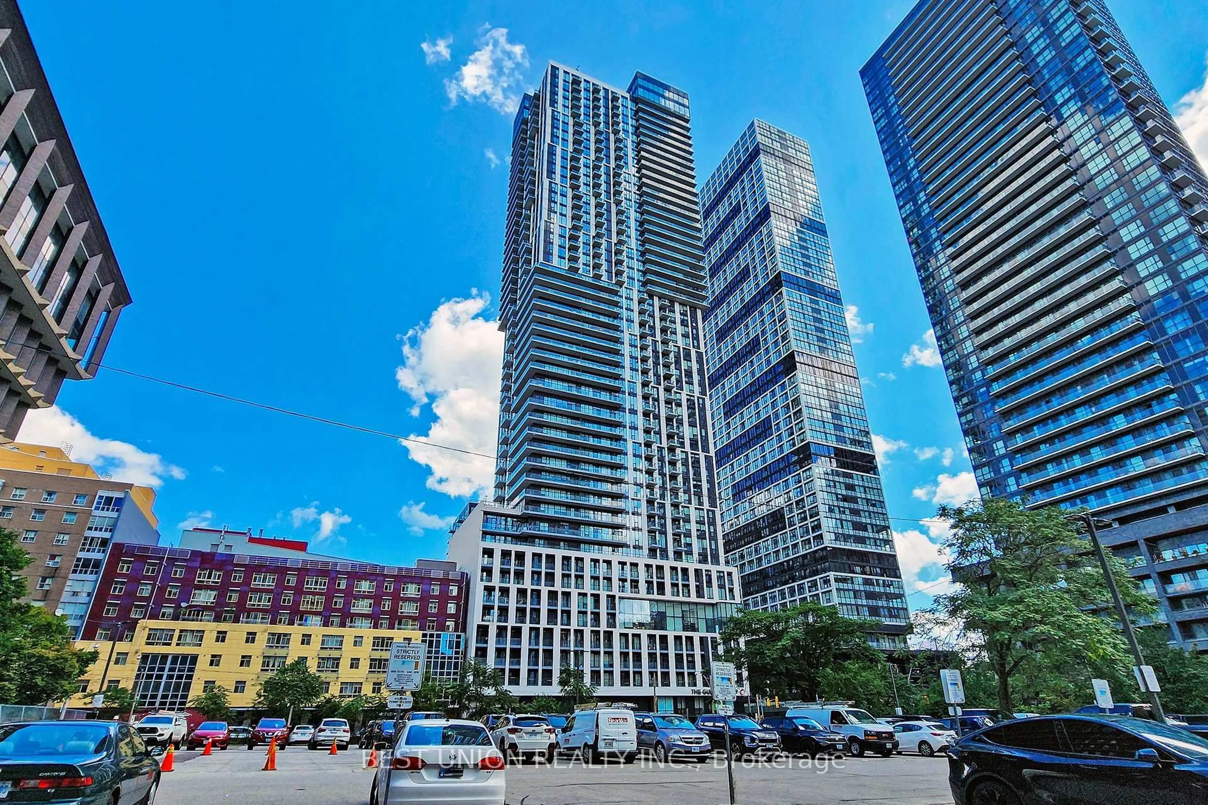 Patio, city buildings view from balcony for 251 Jarvis St #1131, Toronto Ontario M5B 0C3