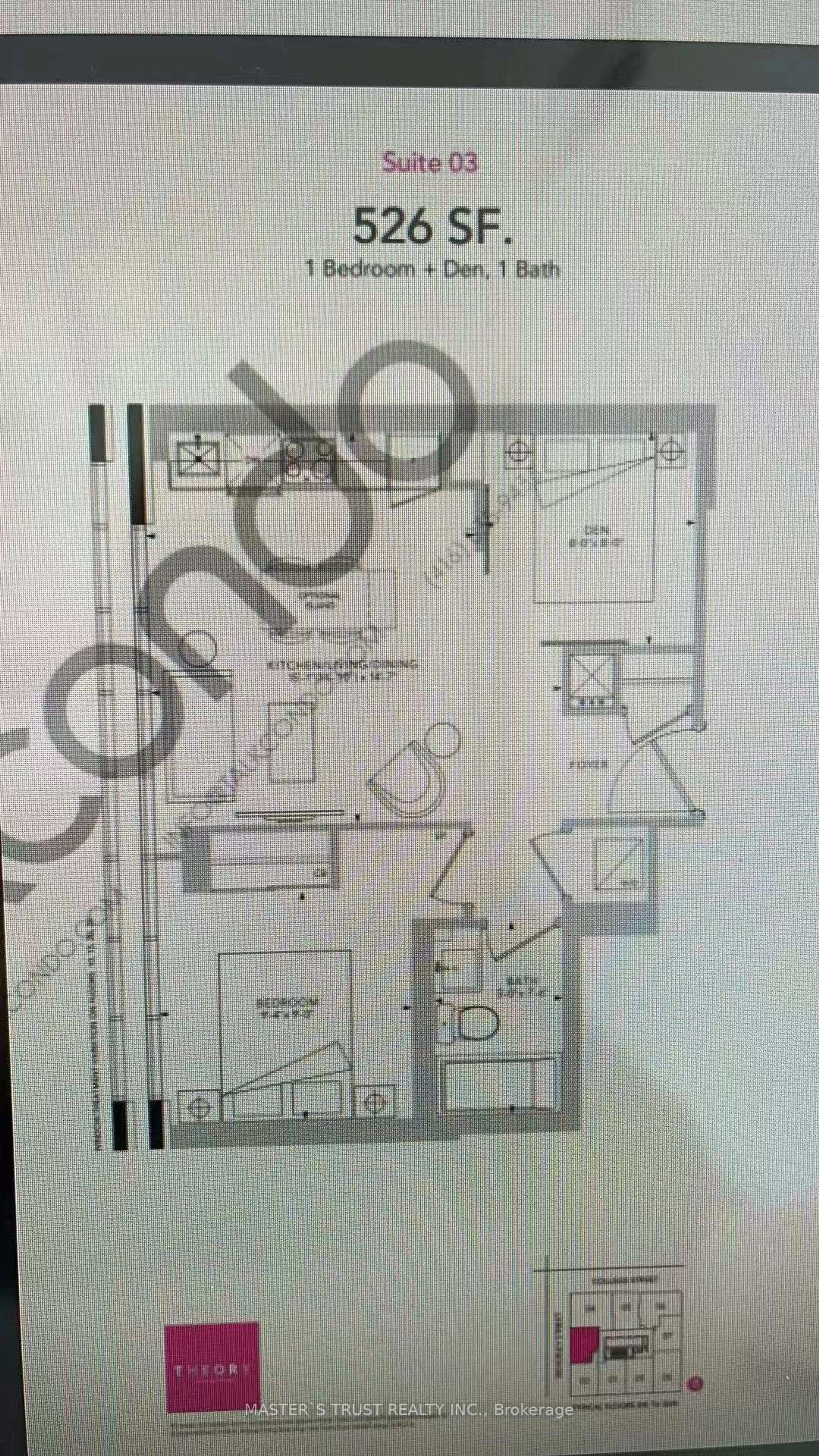 Floor plan for 203 College St #1803, Toronto Ontario M5T 1P9