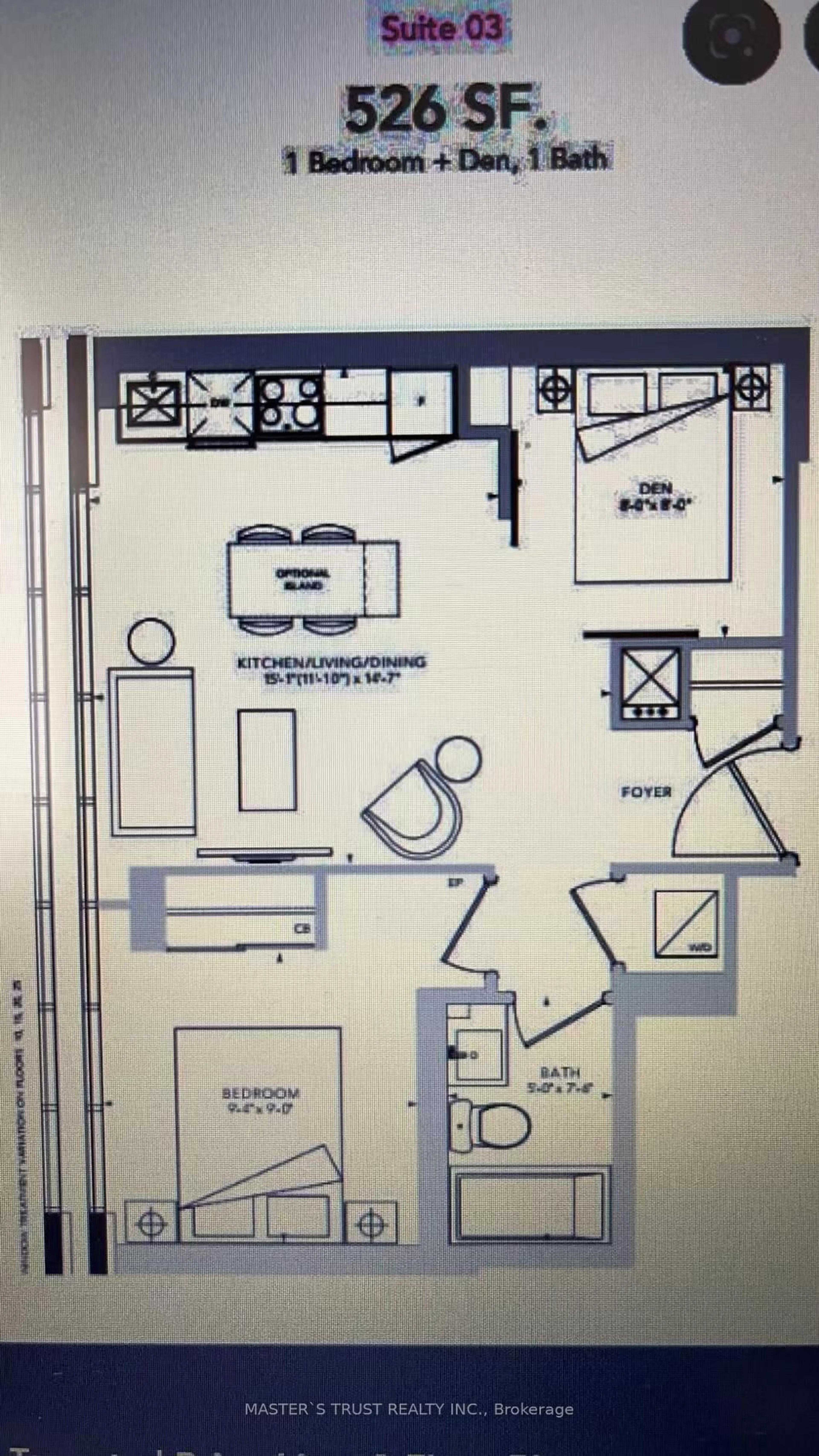 Floor plan for 203 College St #1803, Toronto Ontario M5T 1P9