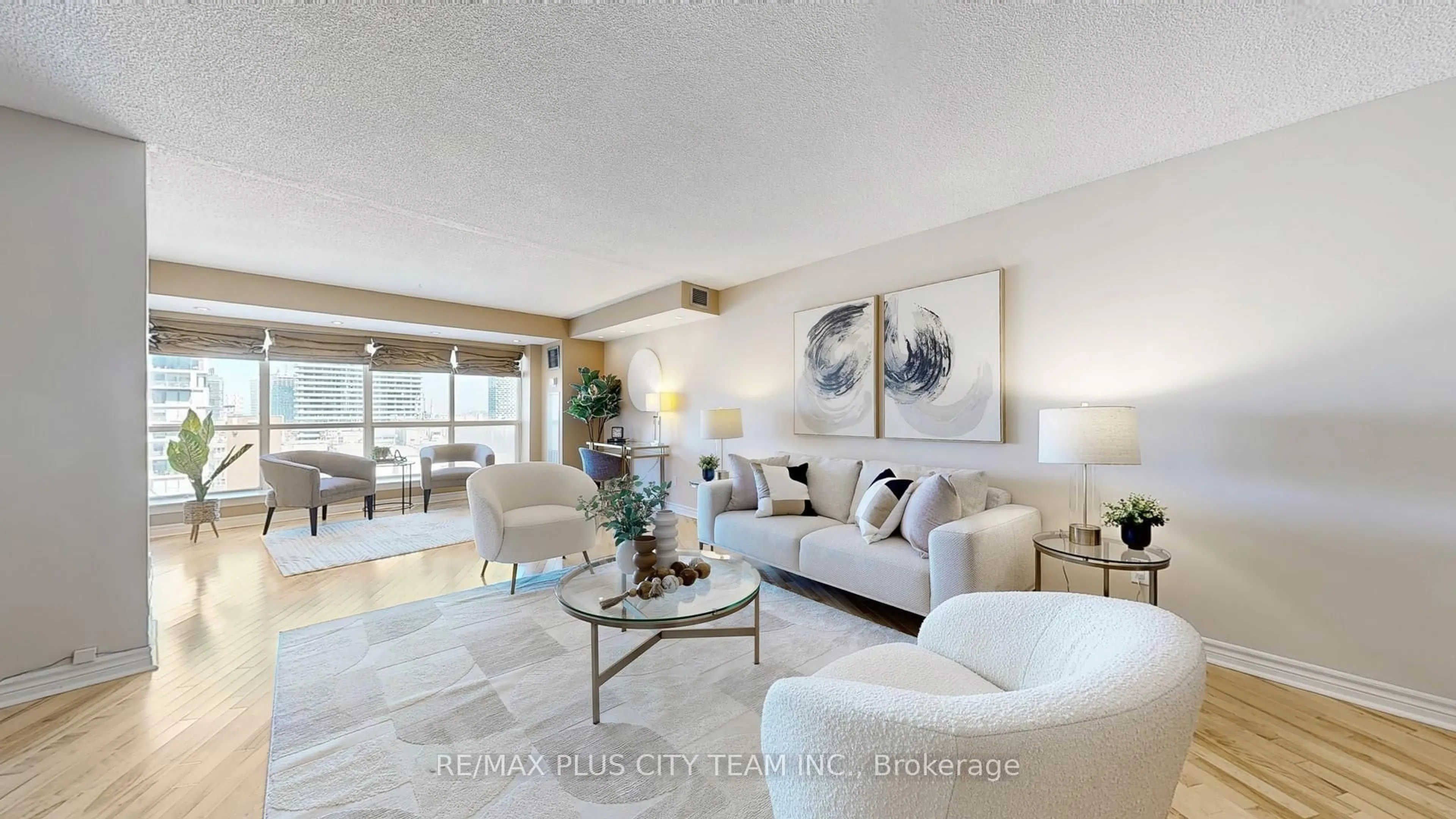 Living room with furniture, ceramic/tile floor for 25 The Esplanade N/A #1615, Toronto Ontario M5E 1W5