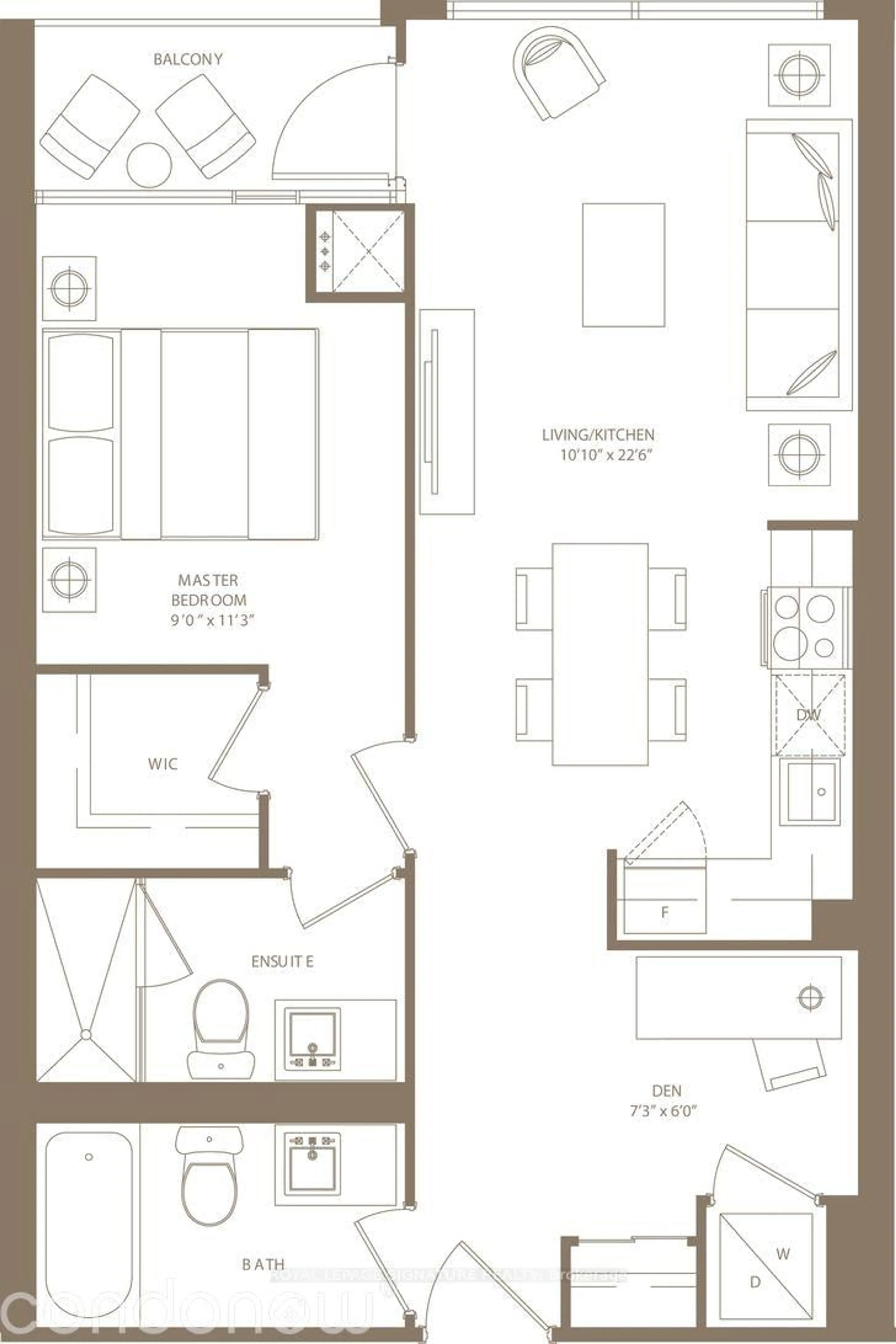 Floor plan for 455 Front St #N806, Toronto Ontario M5A 0G2