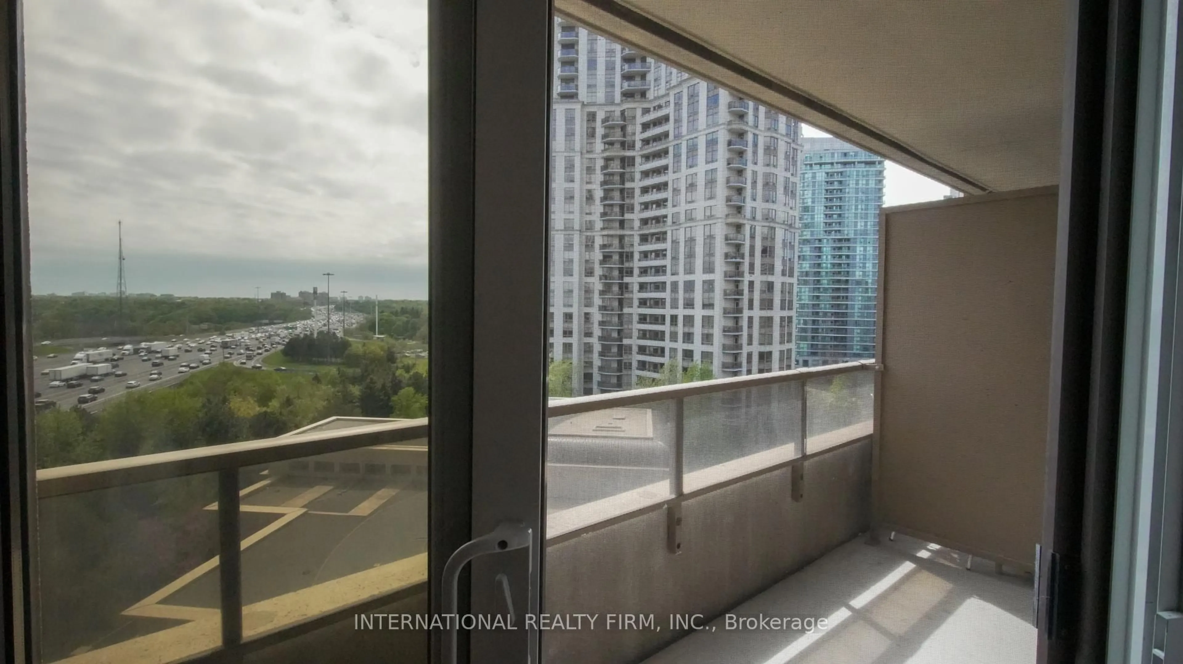 Balcony in the apartment, city buildings view from balcony for 80 Harrison Garden Blvd #924, Toronto Ontario M2N 7E3