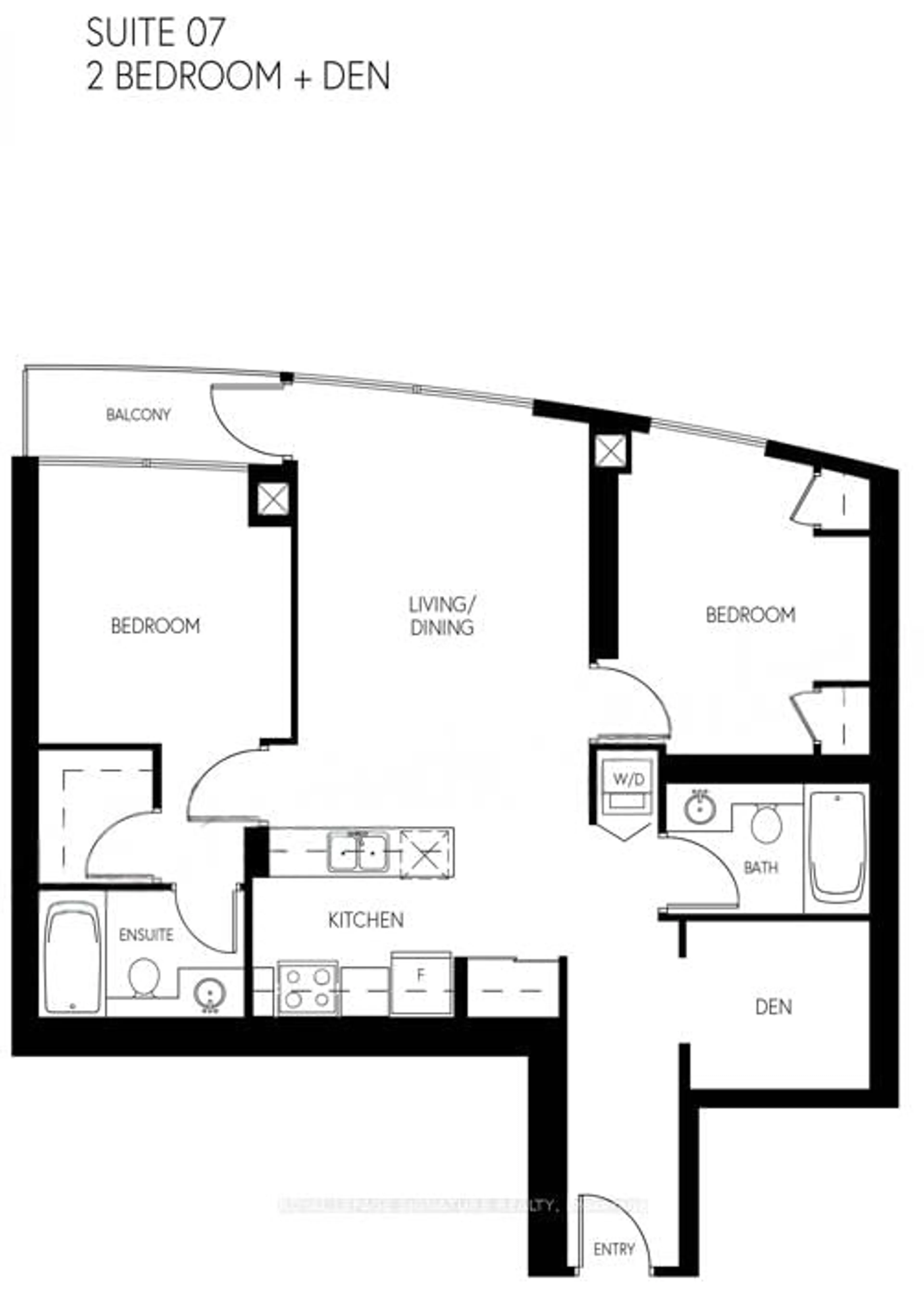 Floor plan for 3 Navy Wharf Crt #2307, Toronto Ontario M5V 3V1