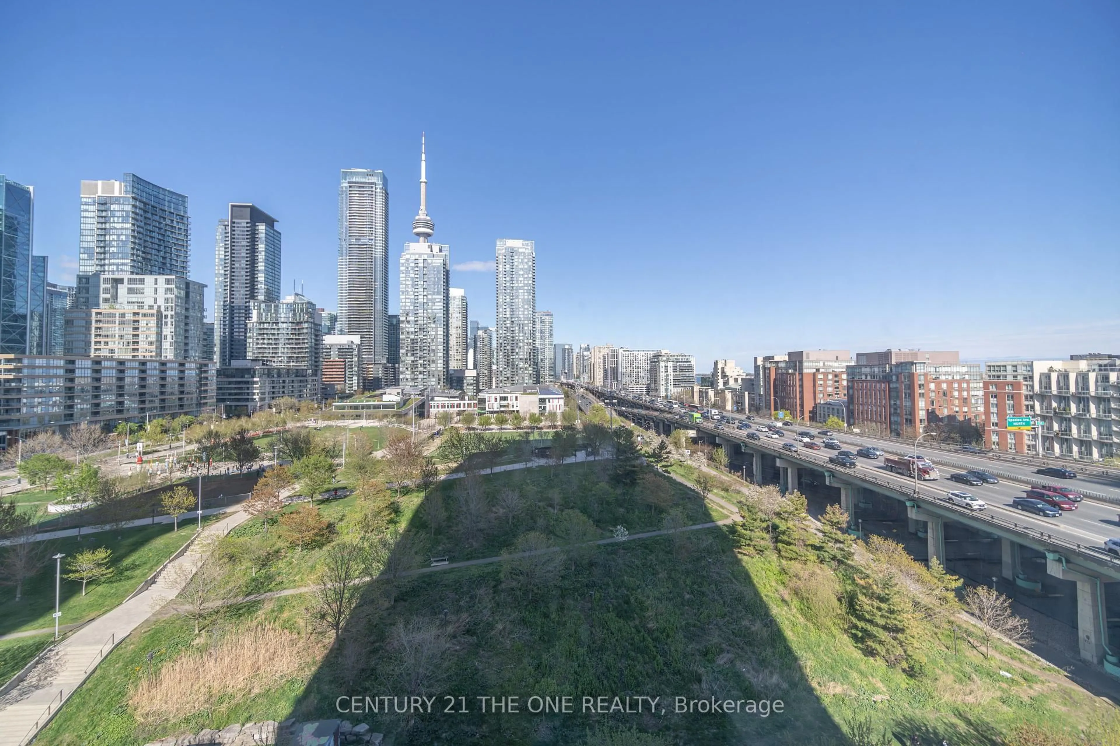 A pic from outside/outdoor area/front of a property/back of a property/a pic from drone, city buildings view from balcony for 75 Queens Wharf Rd #1003, Toronto Ontario M5V 0J8