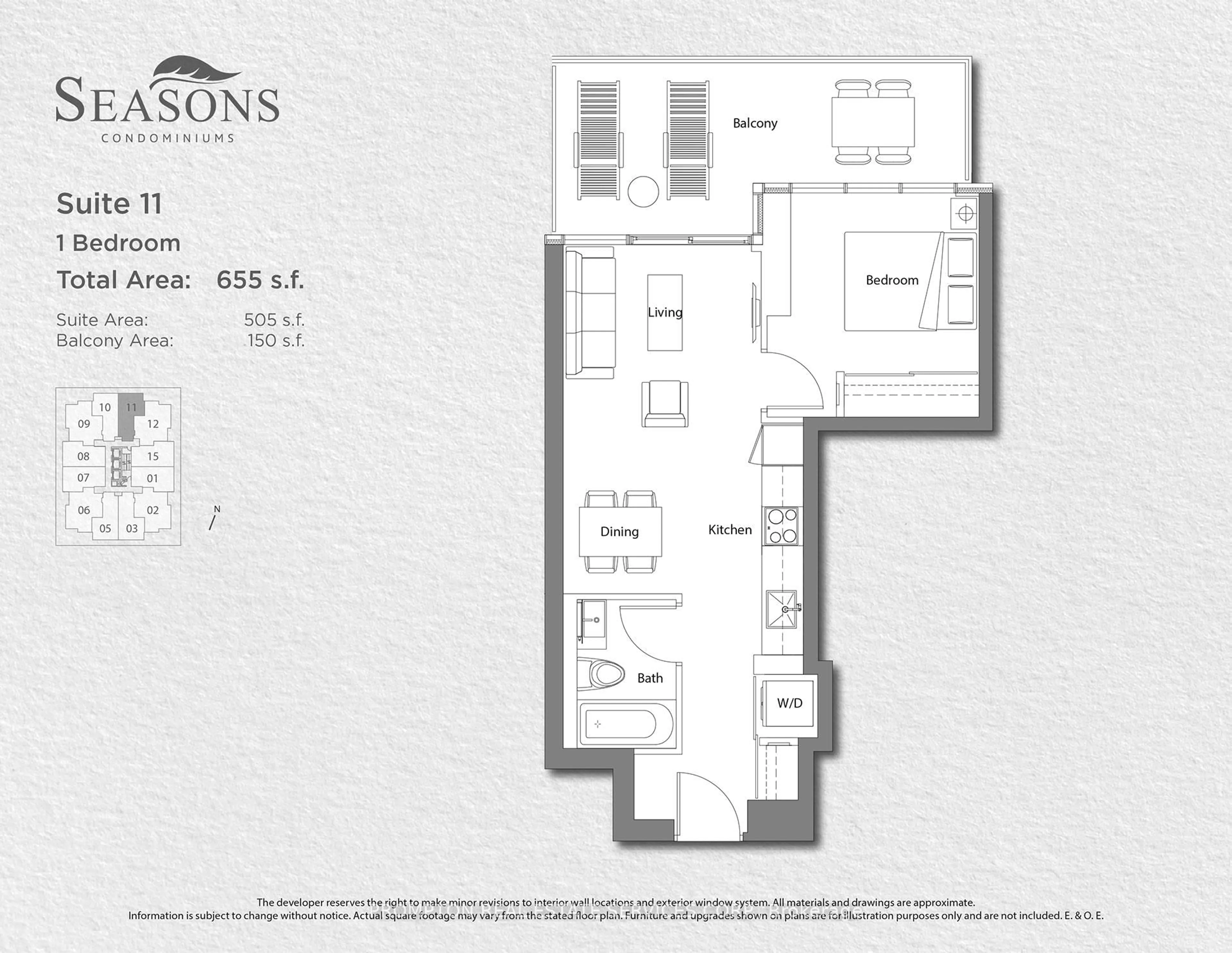 Floor plan for 85 MCMAHON Dr #711, Toronto Ontario M2K 0H1