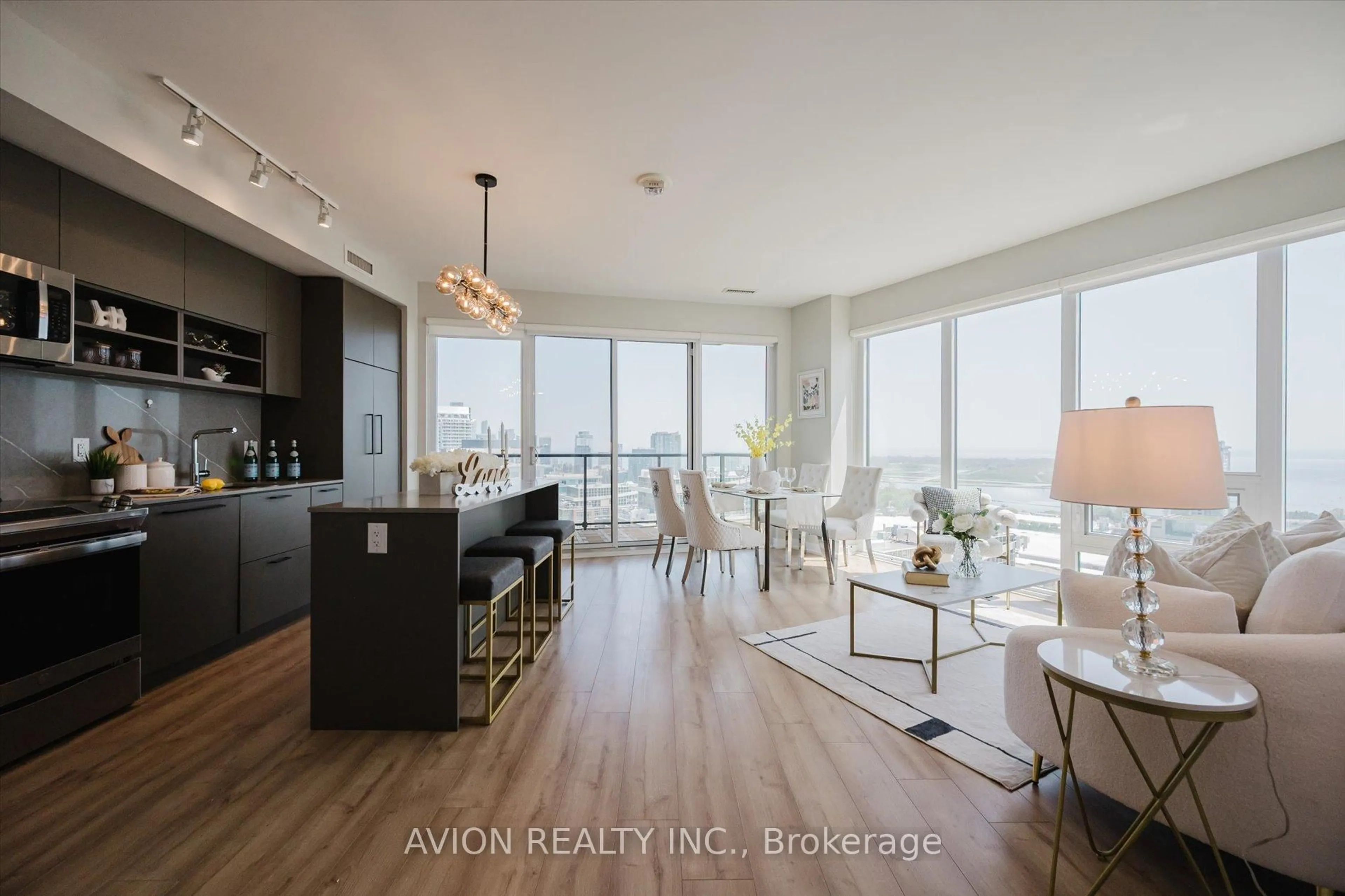 Open concept kitchen, wood/laminate floor for 135 East Liberty St #2609, Toronto Ontario M6K 0G7