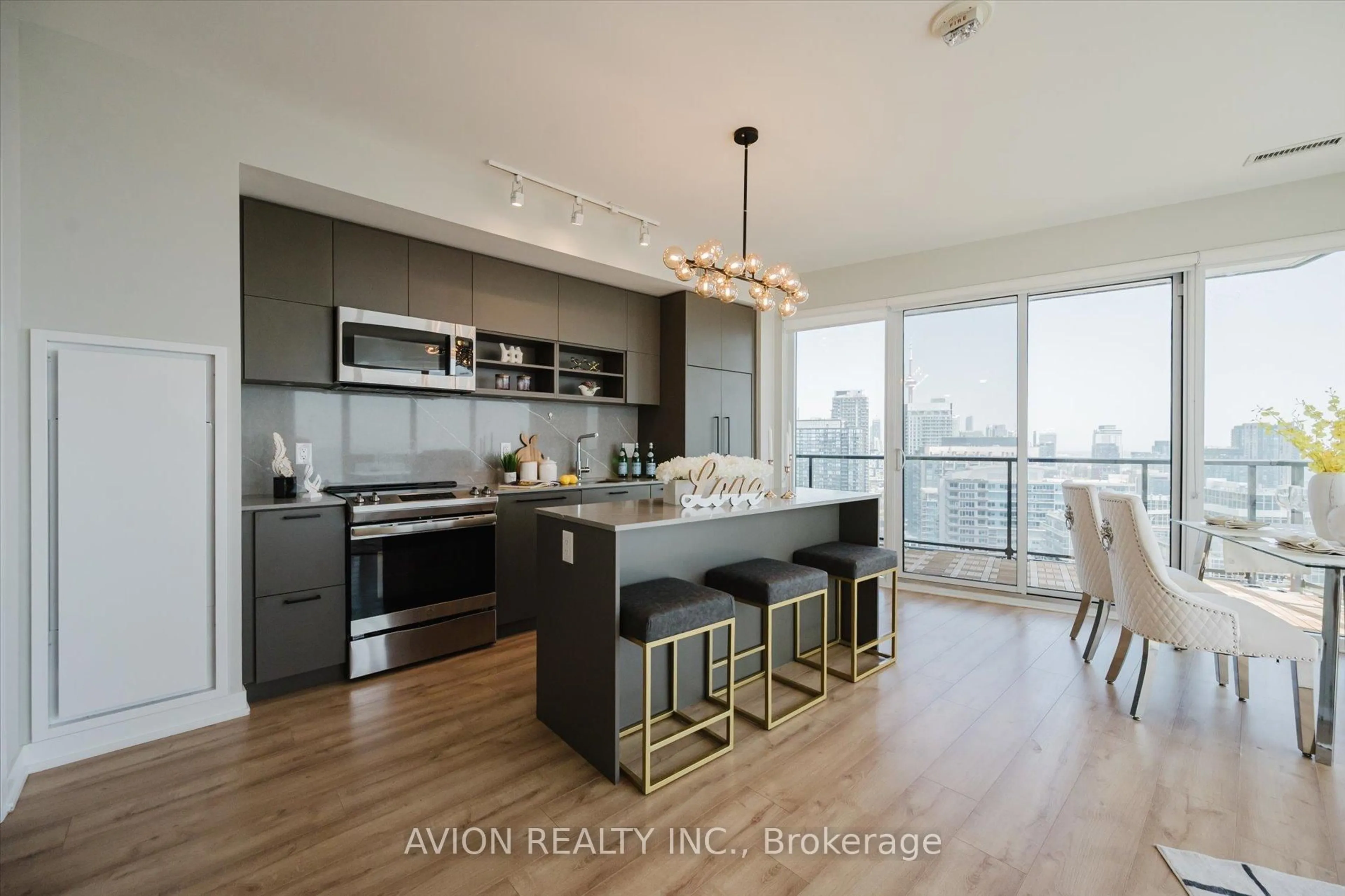 Open concept kitchen, wood/laminate floor for 135 East Liberty St #2609, Toronto Ontario M6K 0G7