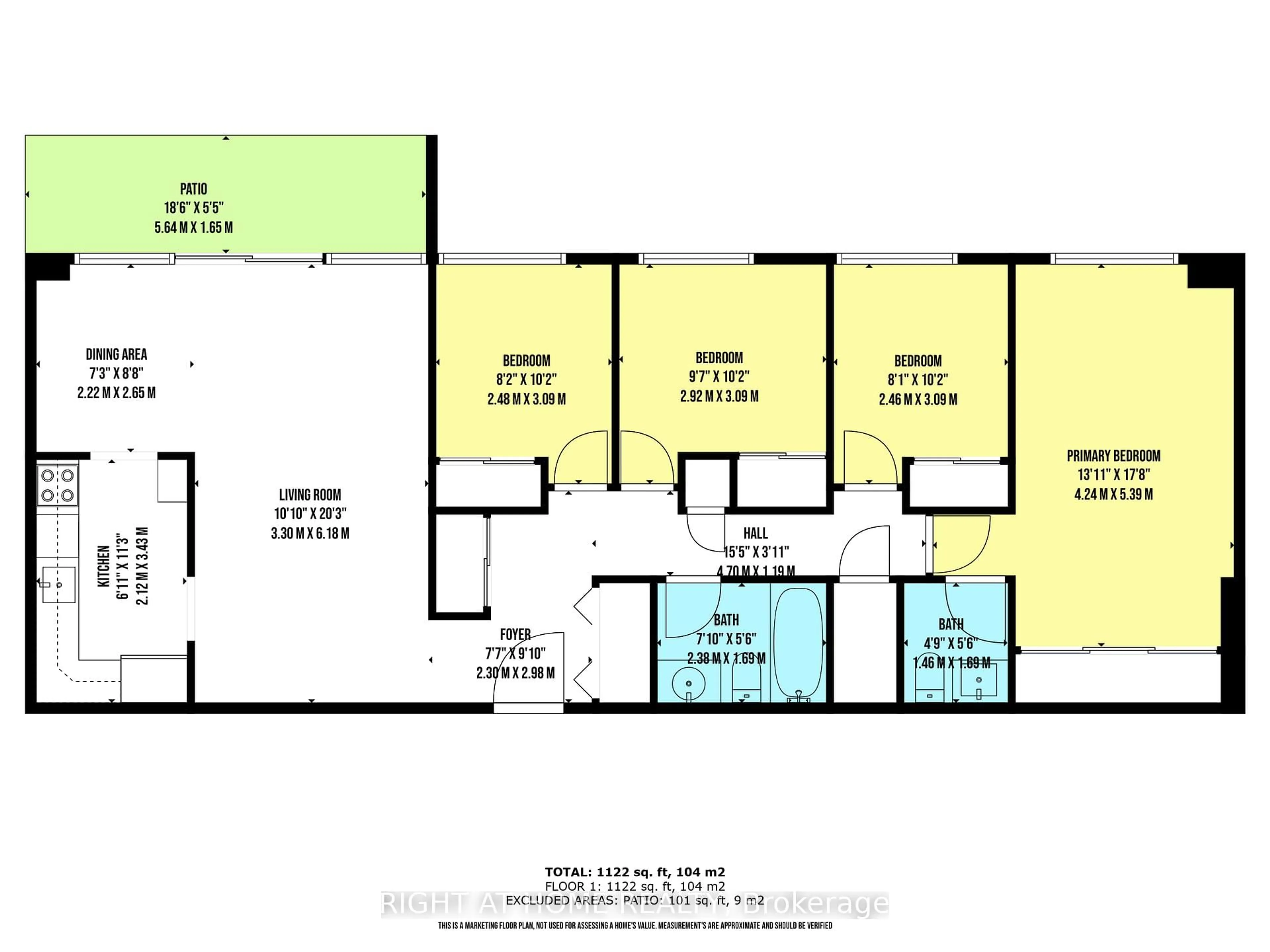 Floor plan for 1801 O'connor Dr #102, Toronto Ontario M4A 2P8