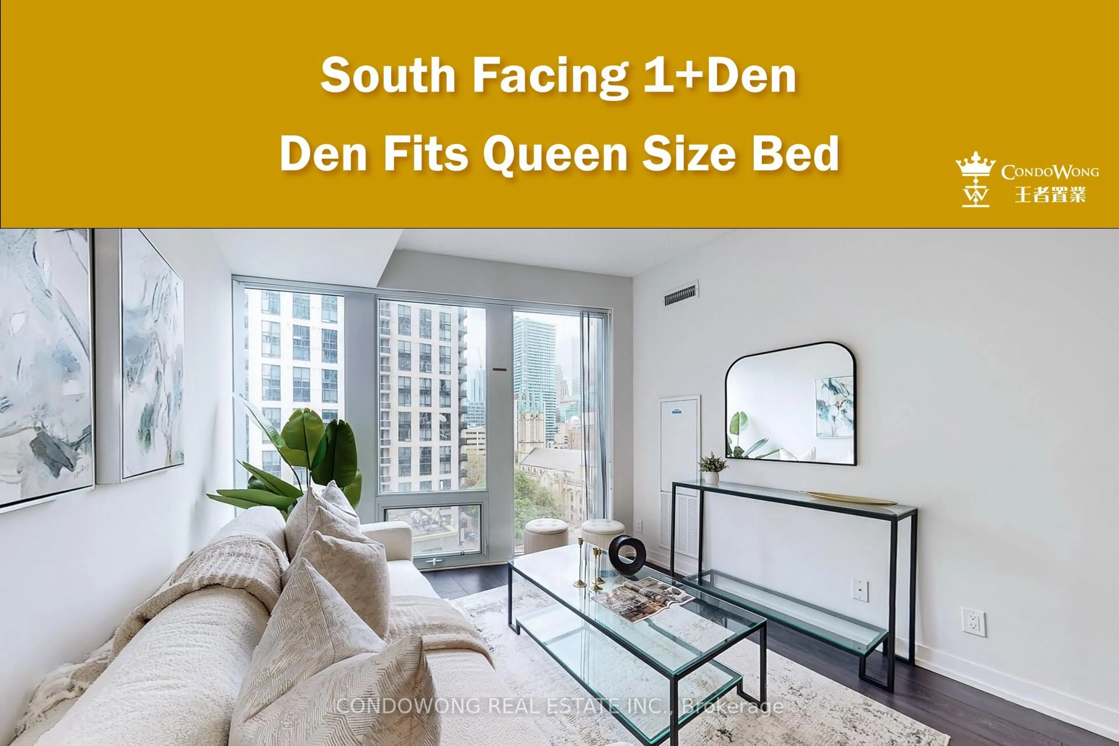 Bedroom with bed, wood/laminate floor for 60 Shuter St #1103, Toronto Ontario M5B 0B7
