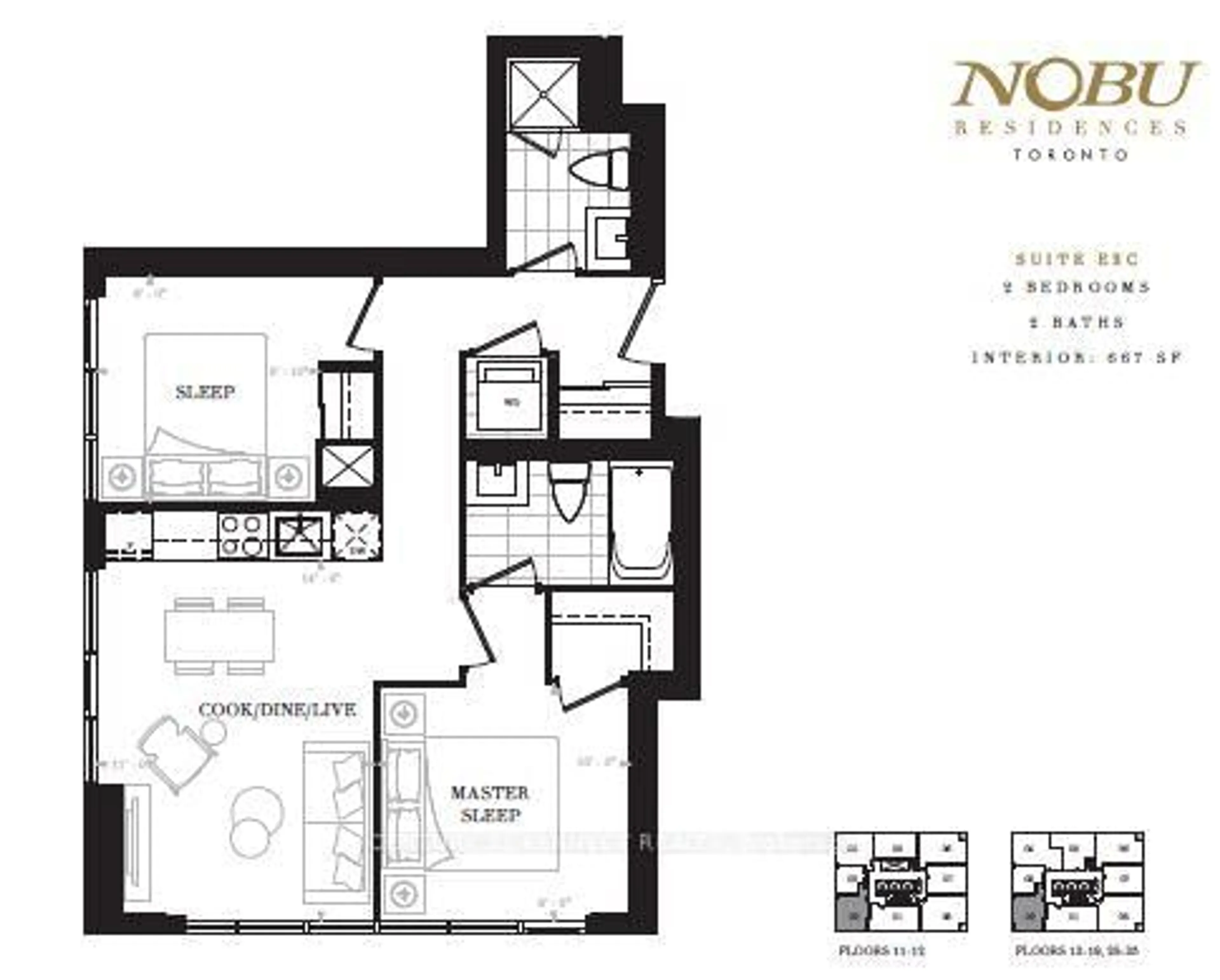 Floor plan for 15 Mercer St #2802, Toronto Ontario M5T 0T8