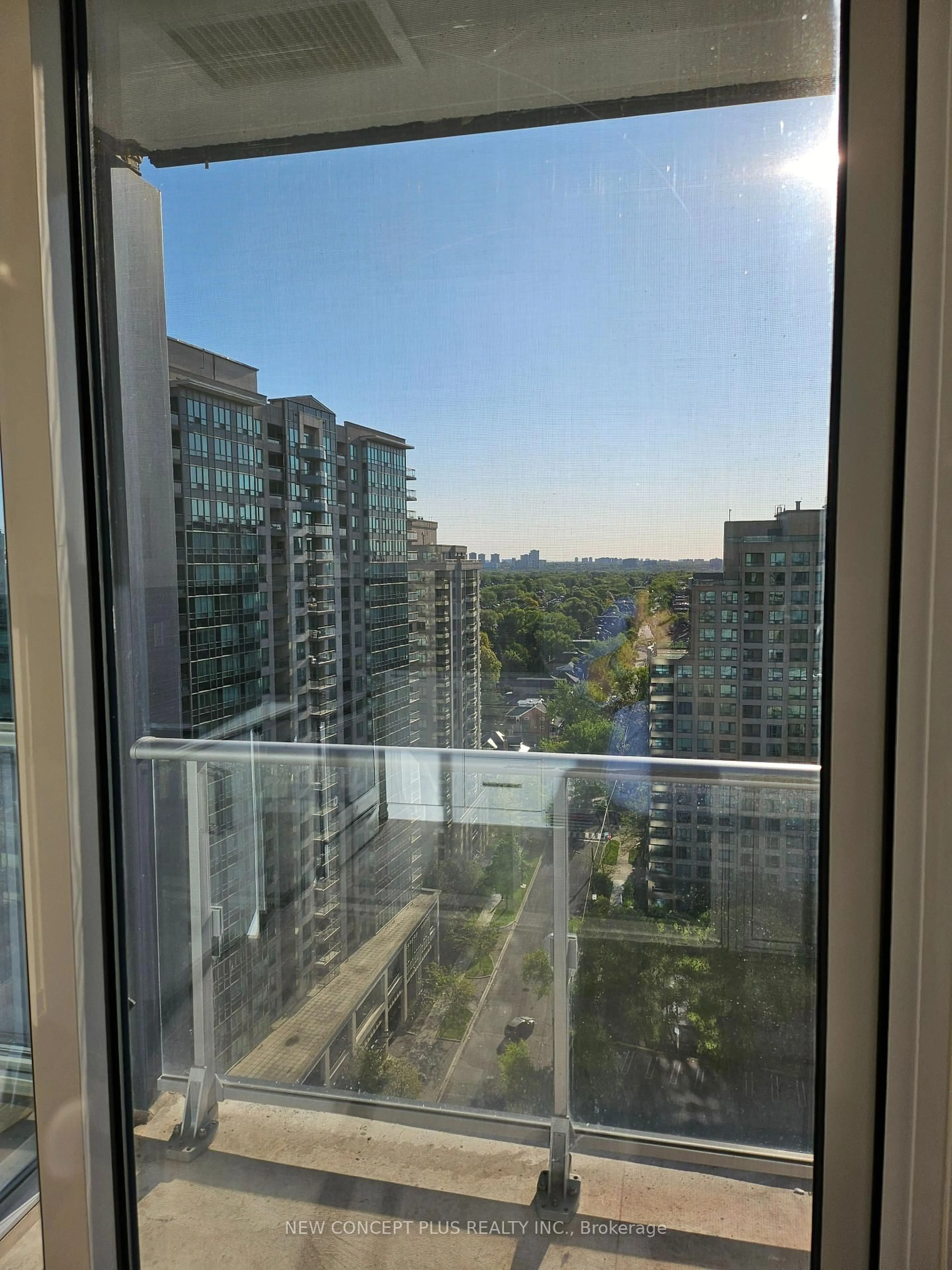 Balcony in the apartment, city buildings view from balcony for 5180 Yonge St #1505, Toronto Ontario M2N 0K5