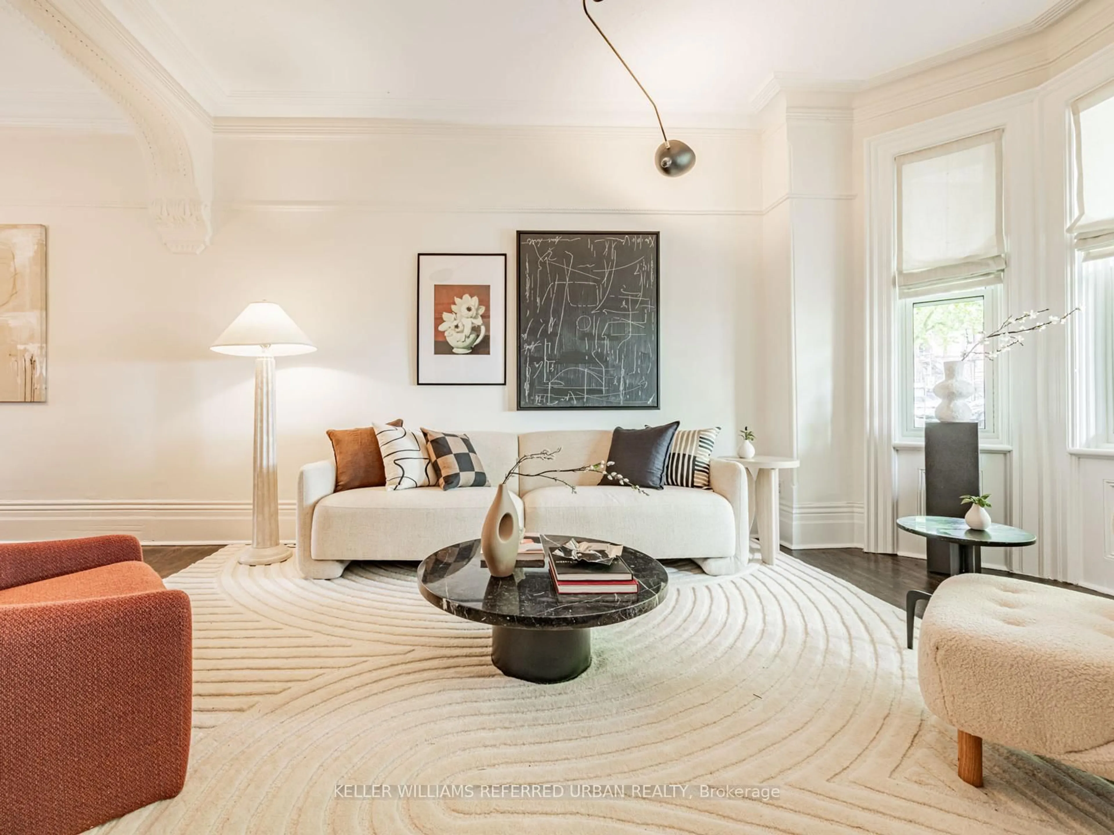 Living room with furniture, carpet floor for 21 Northcote Ave, Toronto Ontario M6J 3K2