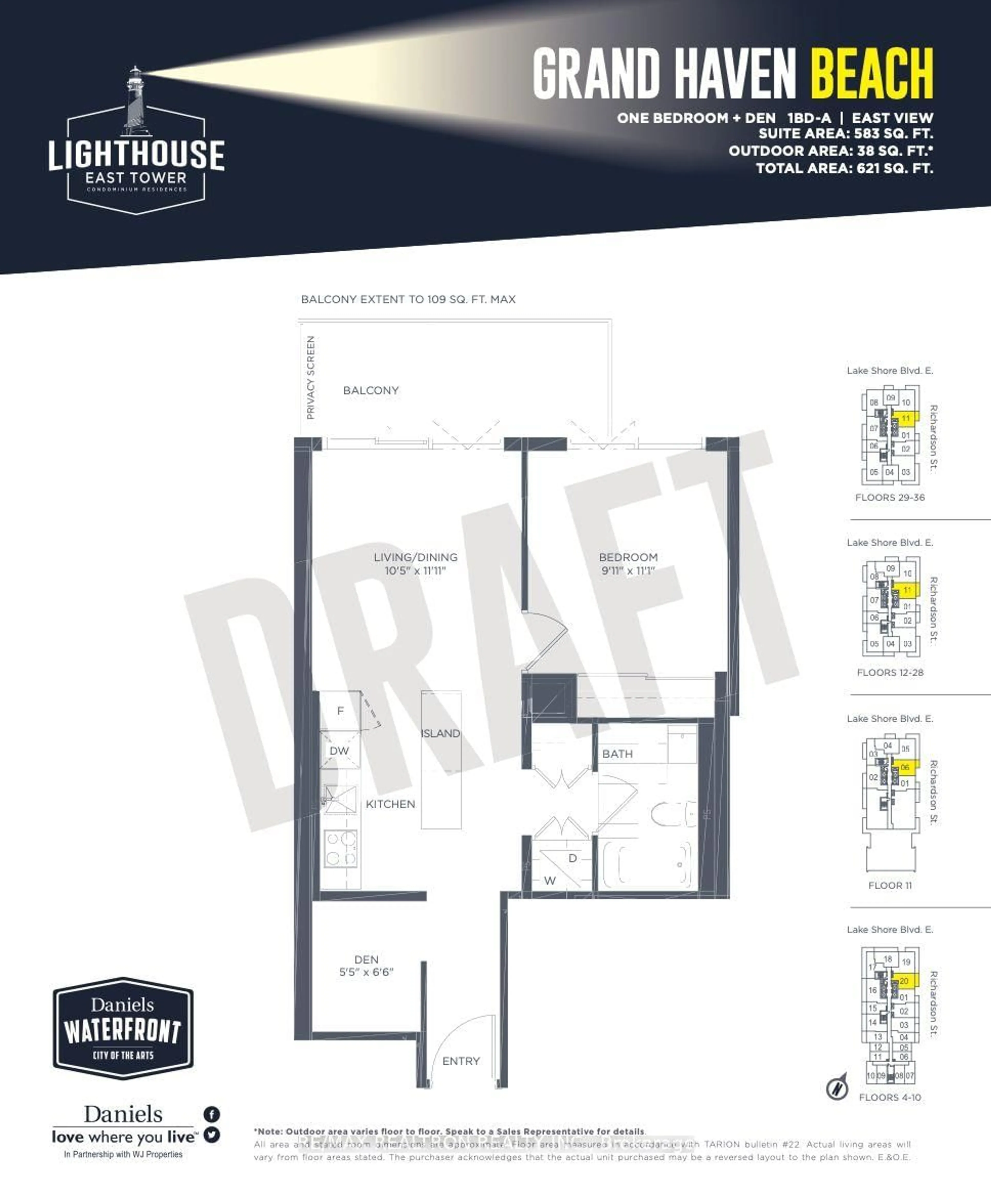 Floor plan for 20 Richardson St #720, Toronto Ontario M5B 0A5