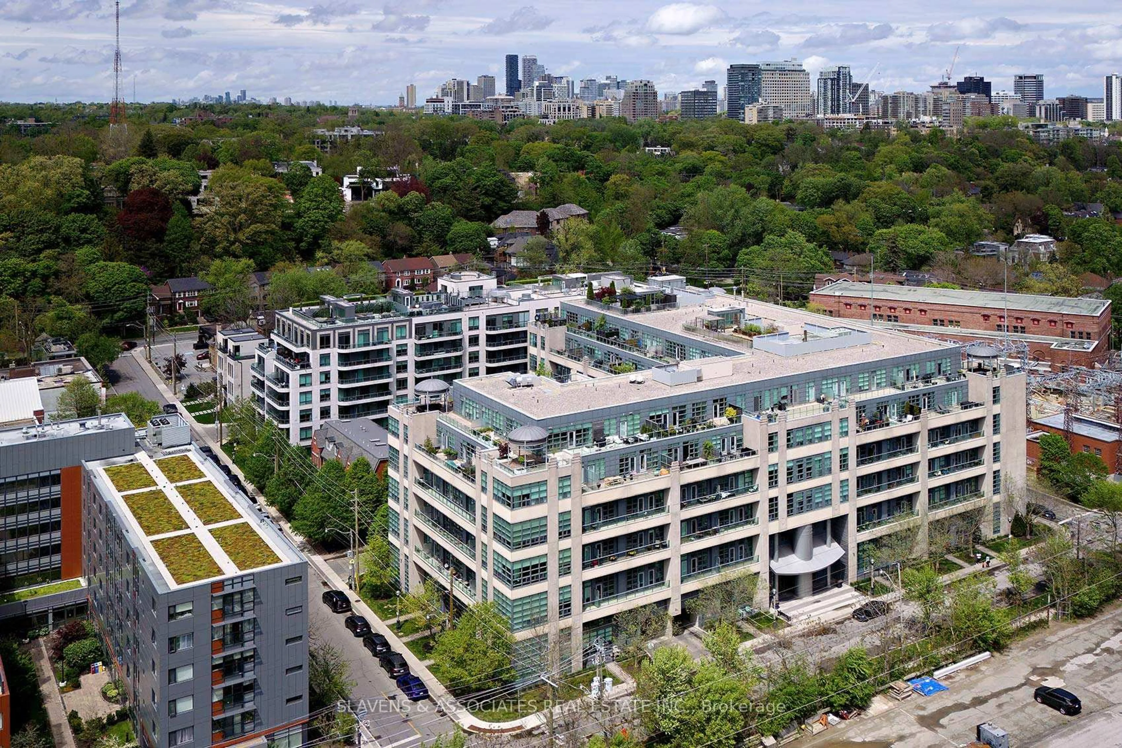 A pic from outside/outdoor area/front of a property/back of a property/a pic from drone, city buildings view from balcony for 380 Macpherson Ave #408, Toronto Ontario M4V 3E3