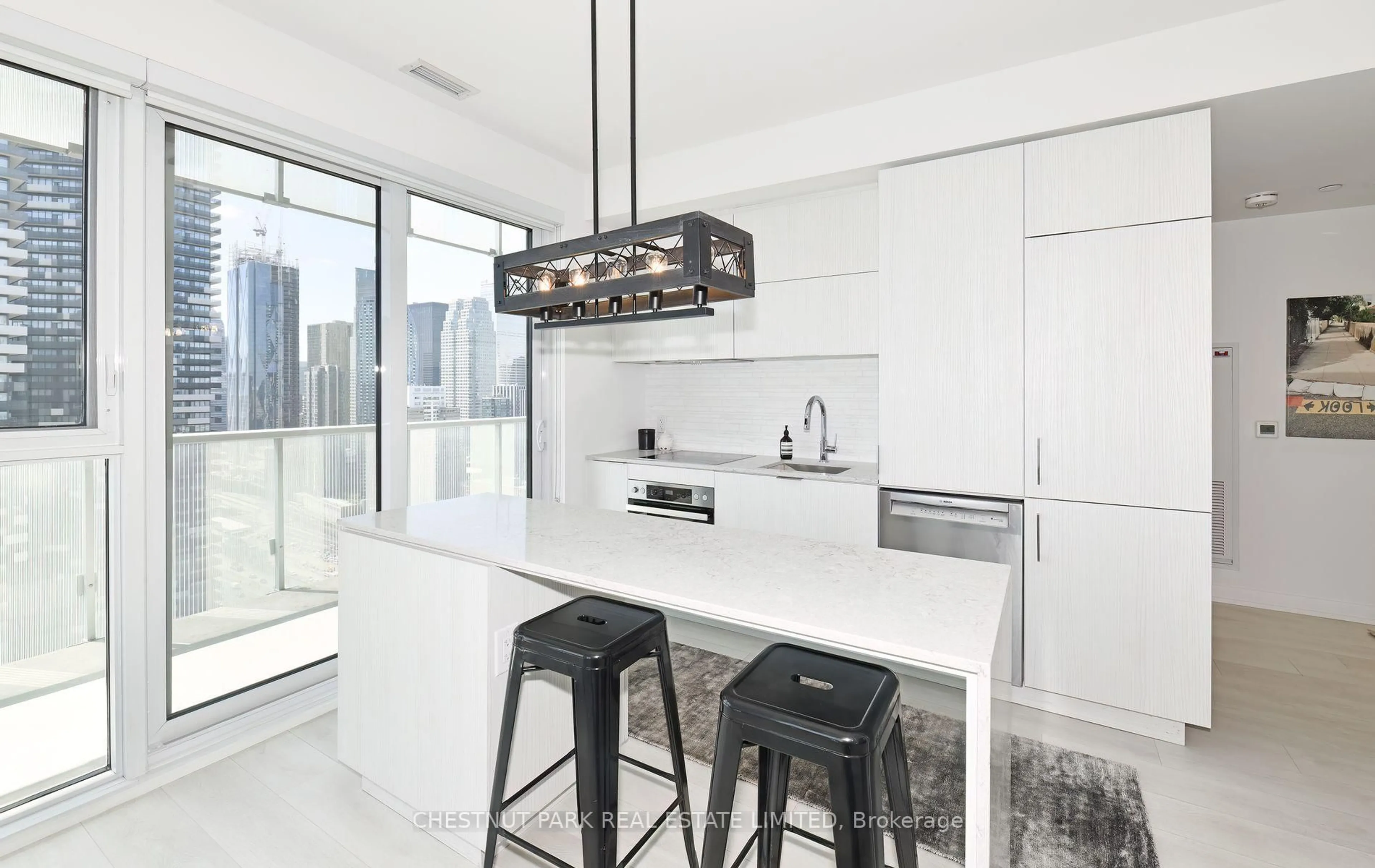 Contemporary kitchen, ceramic/tile floor for 15 Lower Jarvis St #3005, Toronto Ontario M5E 1R7